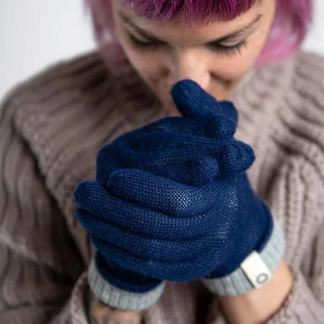 Alpaca Gloves - Marine Blue