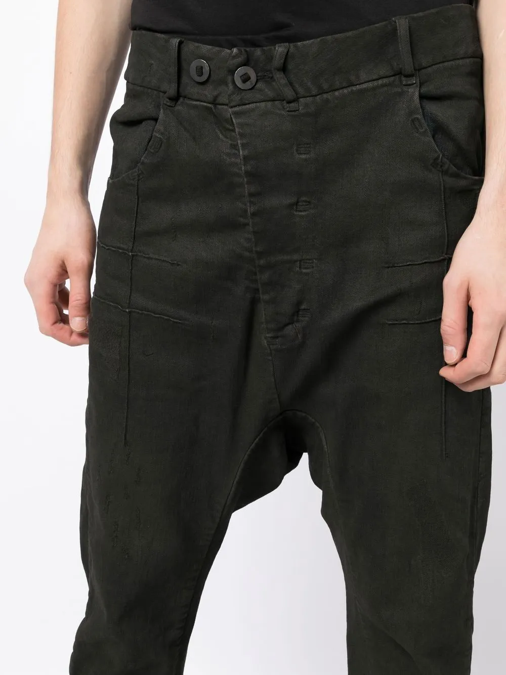 Asymmetric Zip-Fastening Trousers