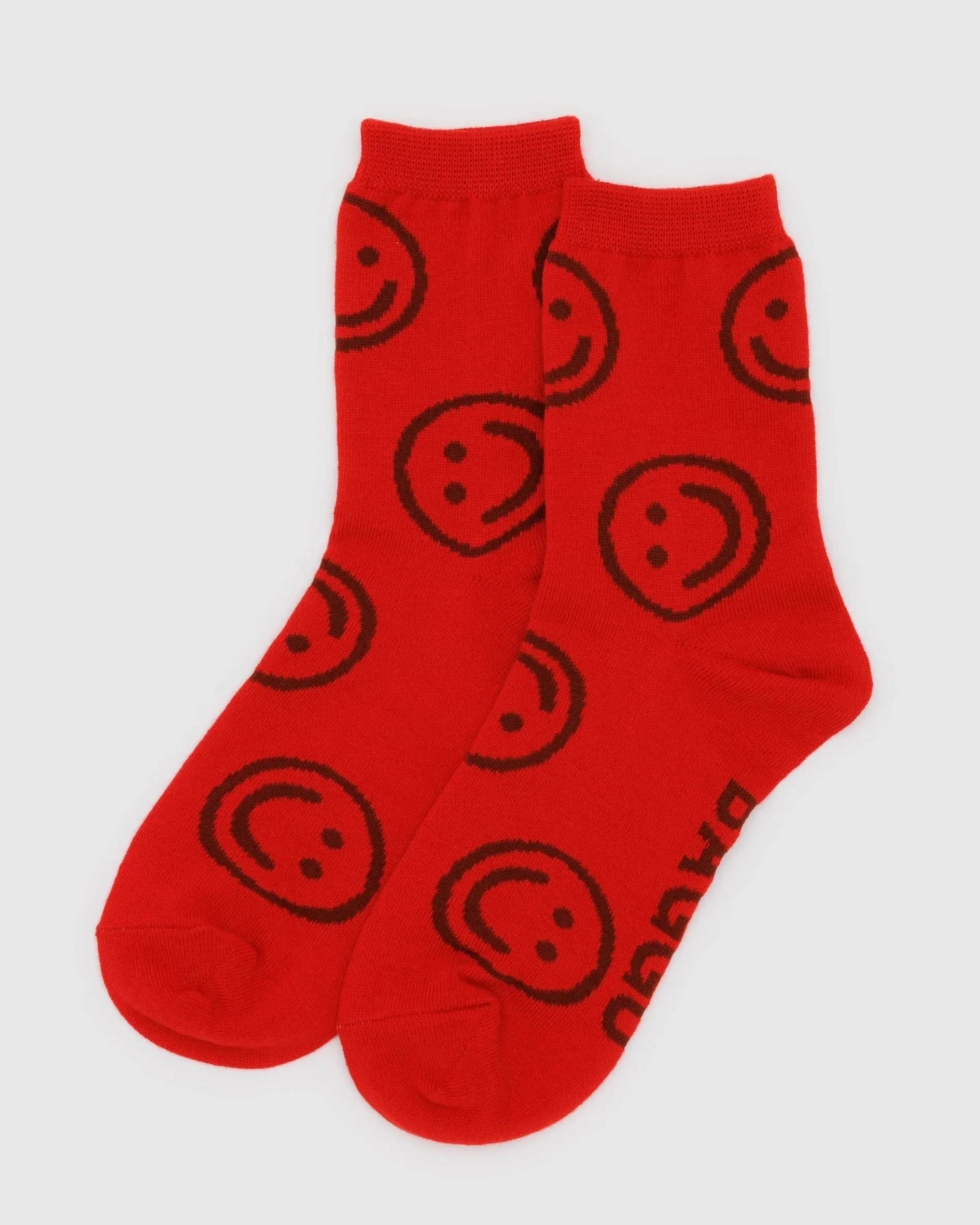 Baggu - Crew Sock | Red Happy