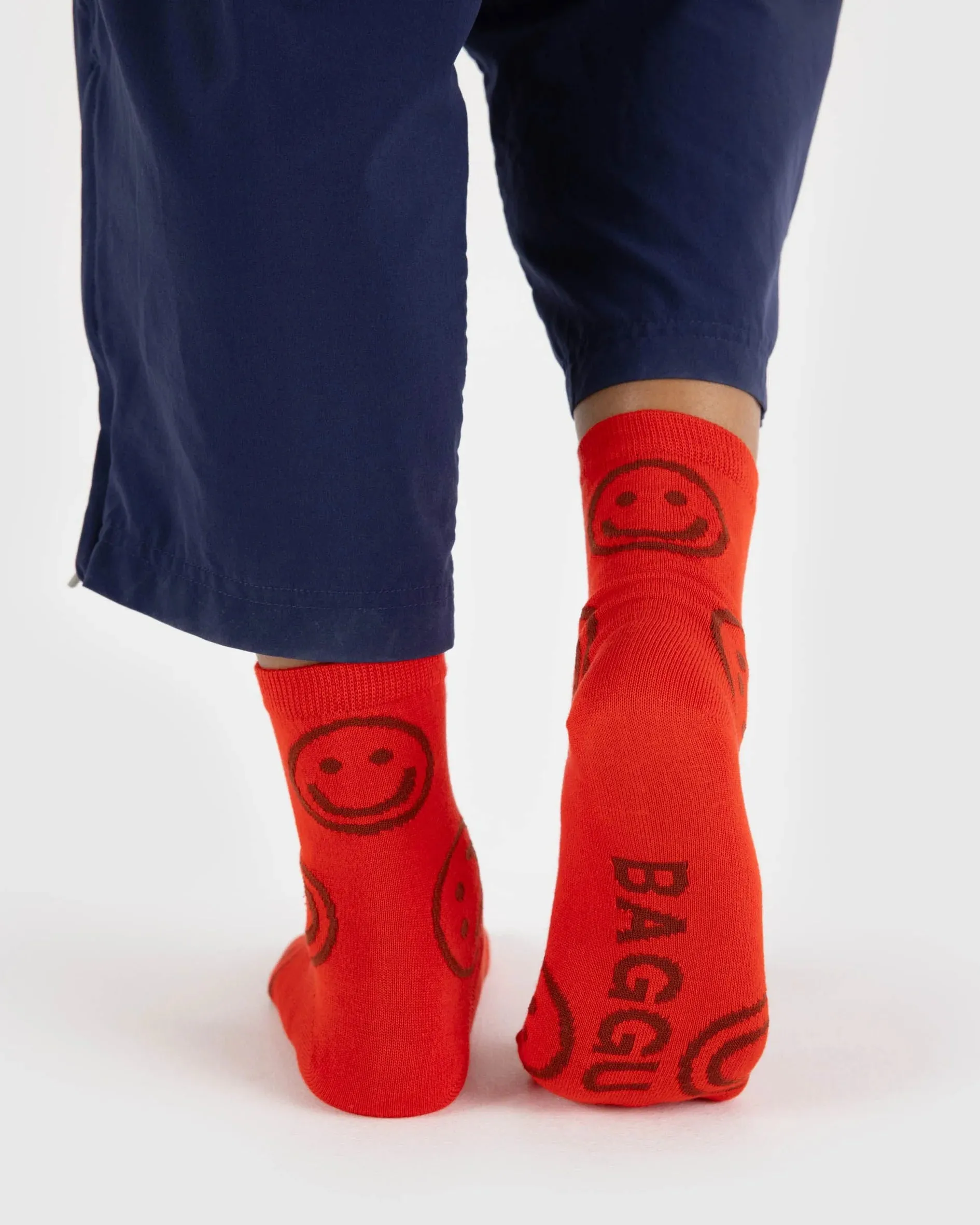 Baggu - Crew Sock | Red Happy