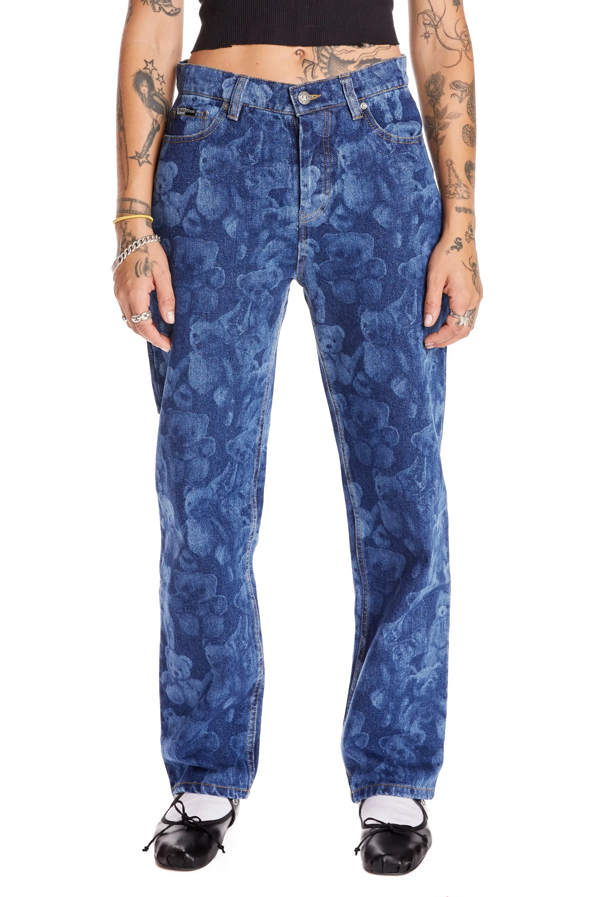 Bear Print Jeans