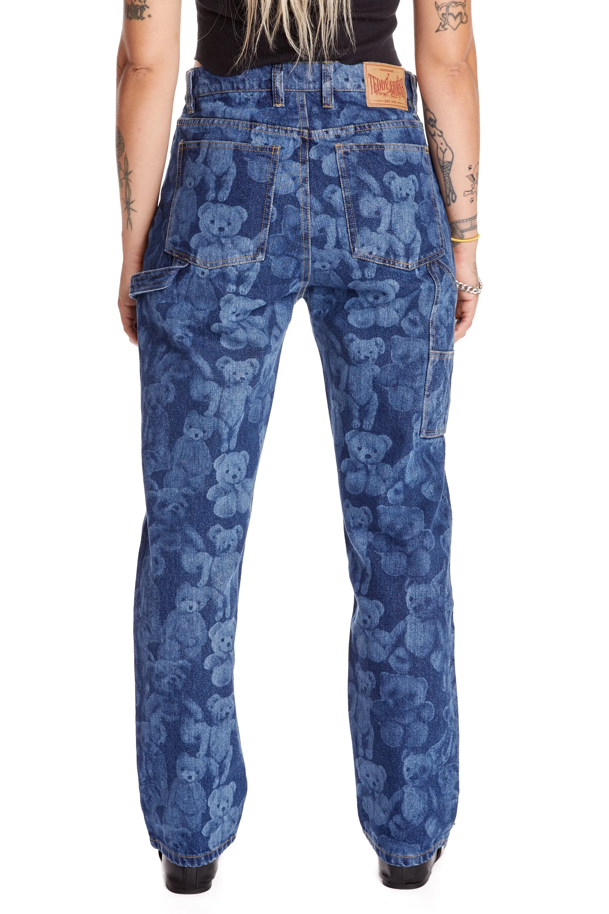 Bear Print Jeans