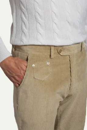 Beige corduroy Sirmione trousers - Made in Italy