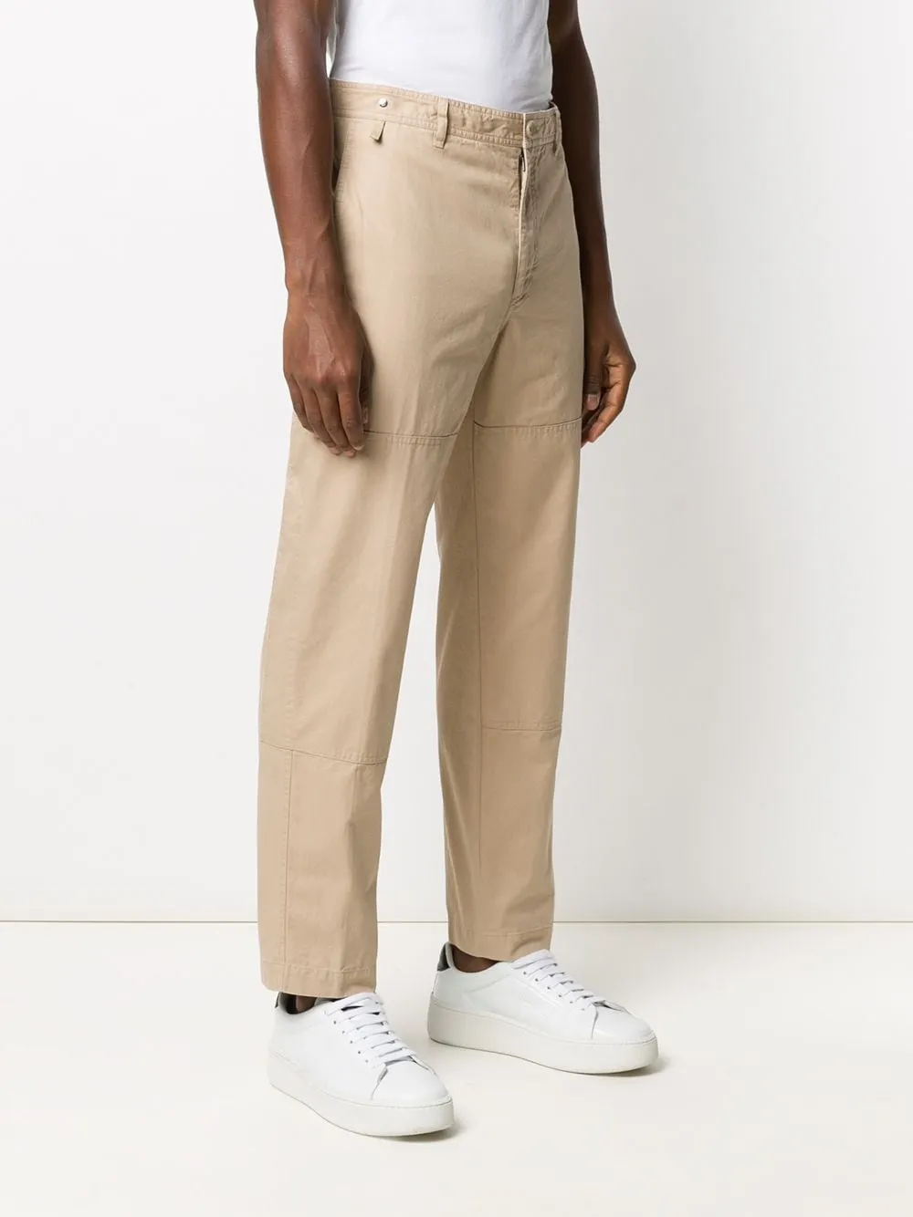 Beige Cotton Chino Trousers