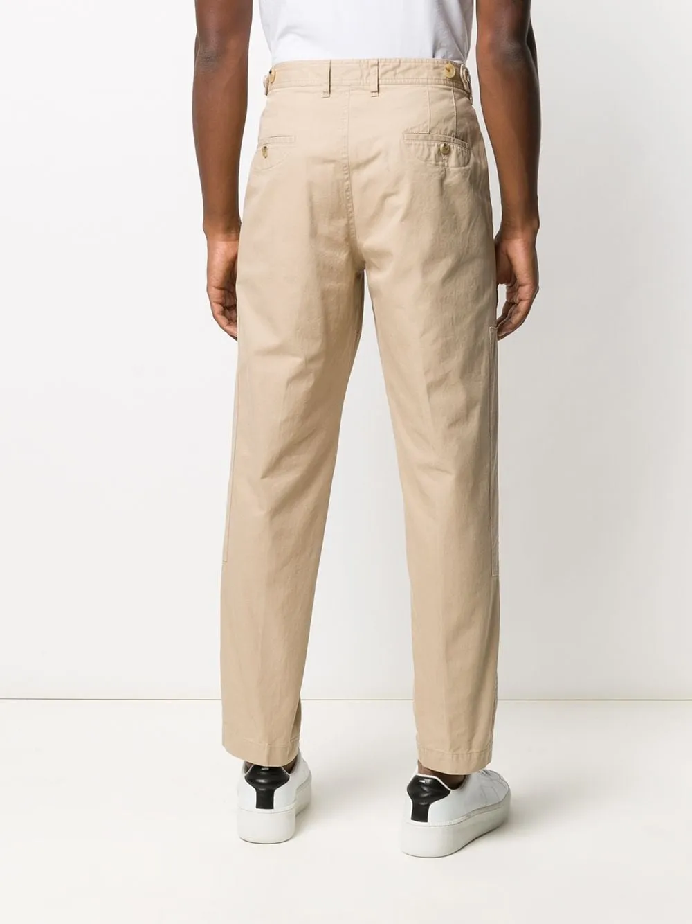 Beige Cotton Chino Trousers