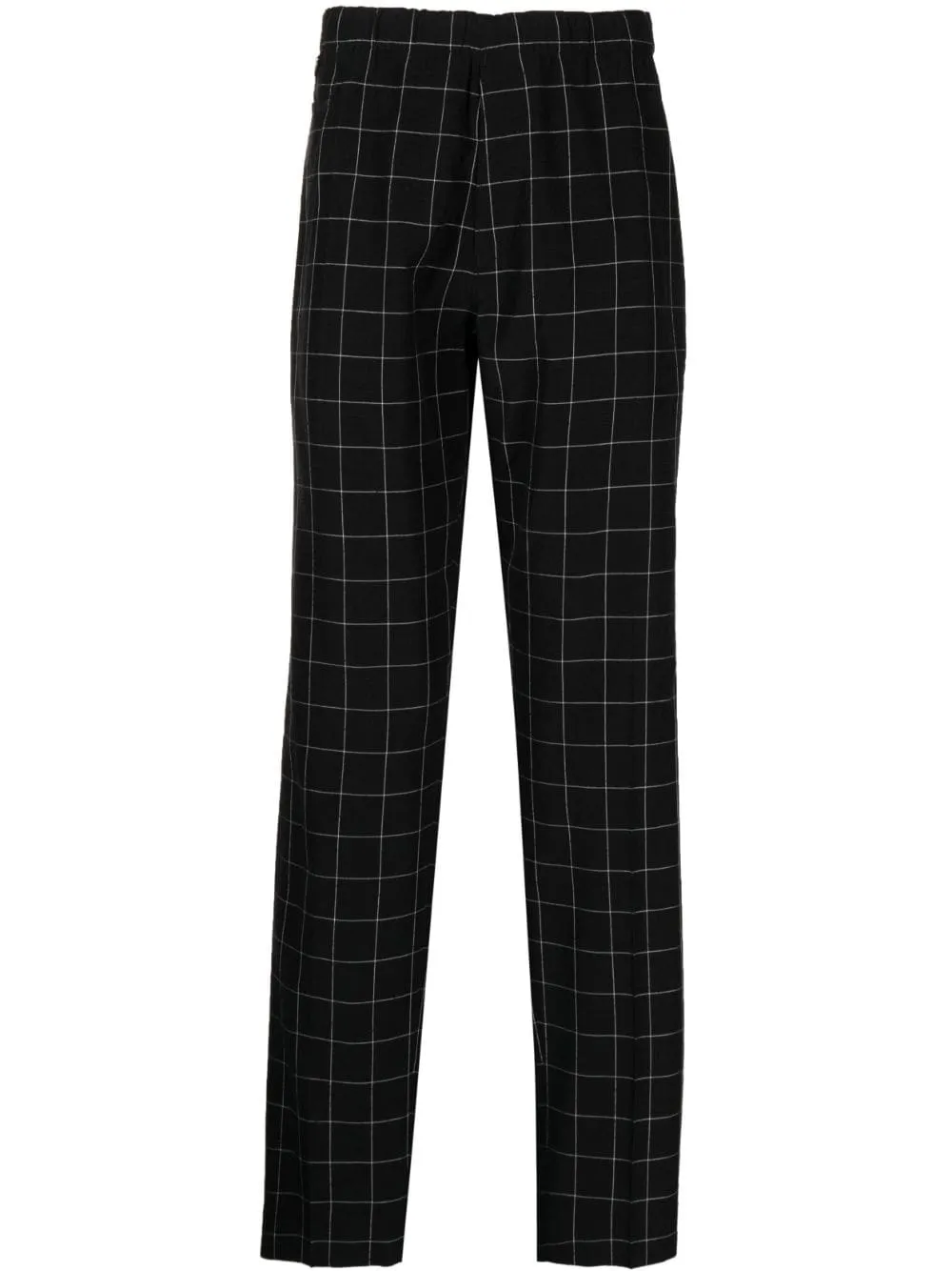 Check-Pattern Silk-Blend Trousers