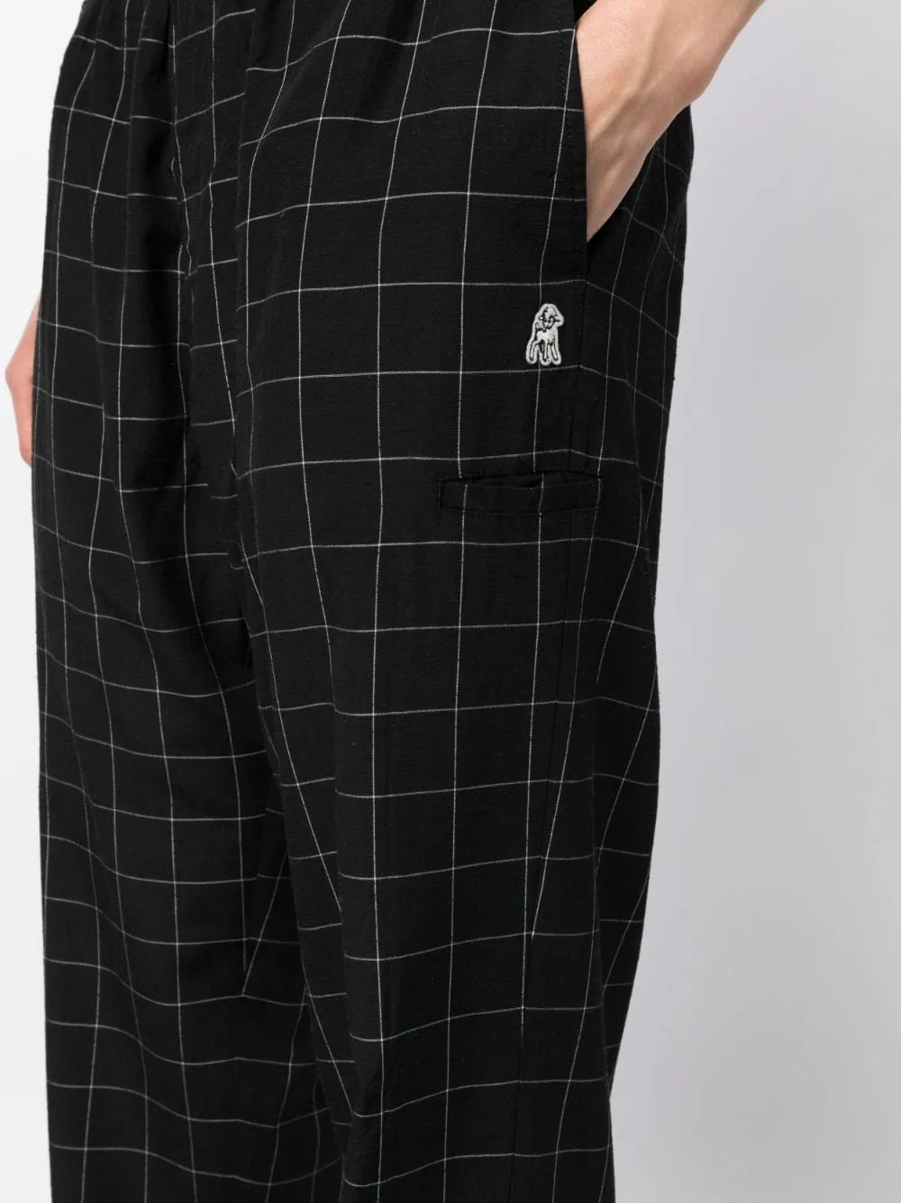 Check-Pattern Silk-Blend Trousers