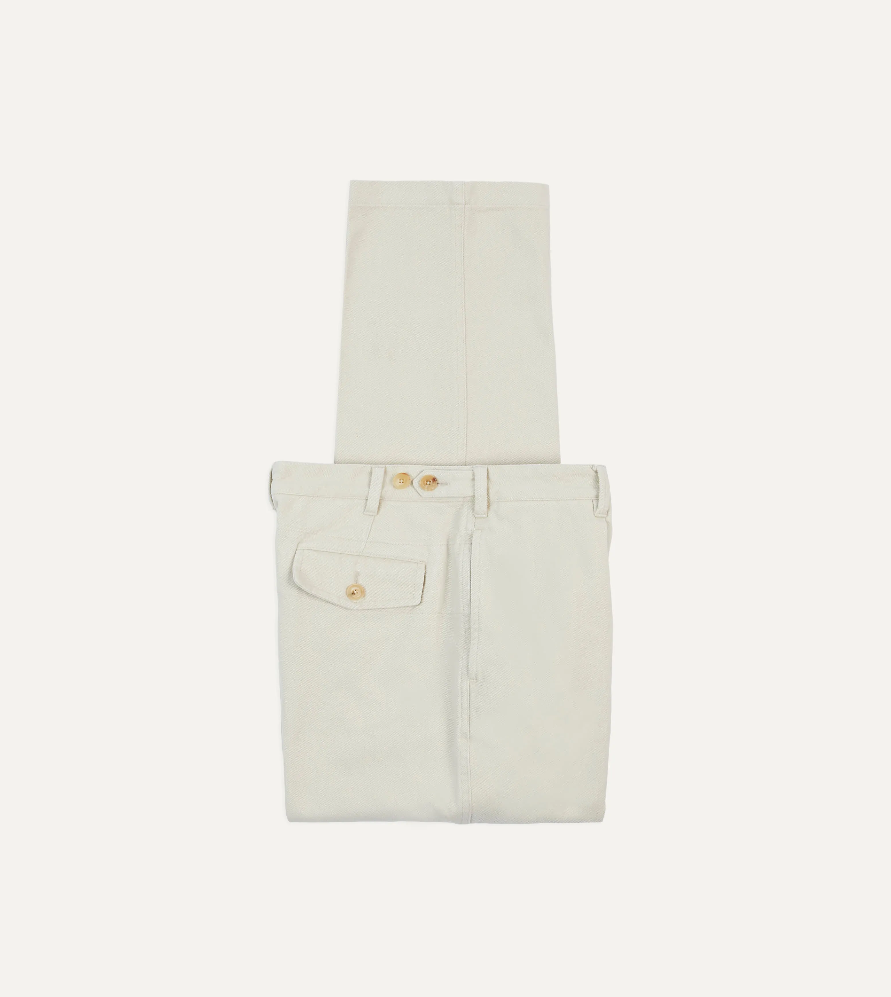 Ecru Heavy Cotton Twill Games Trousers