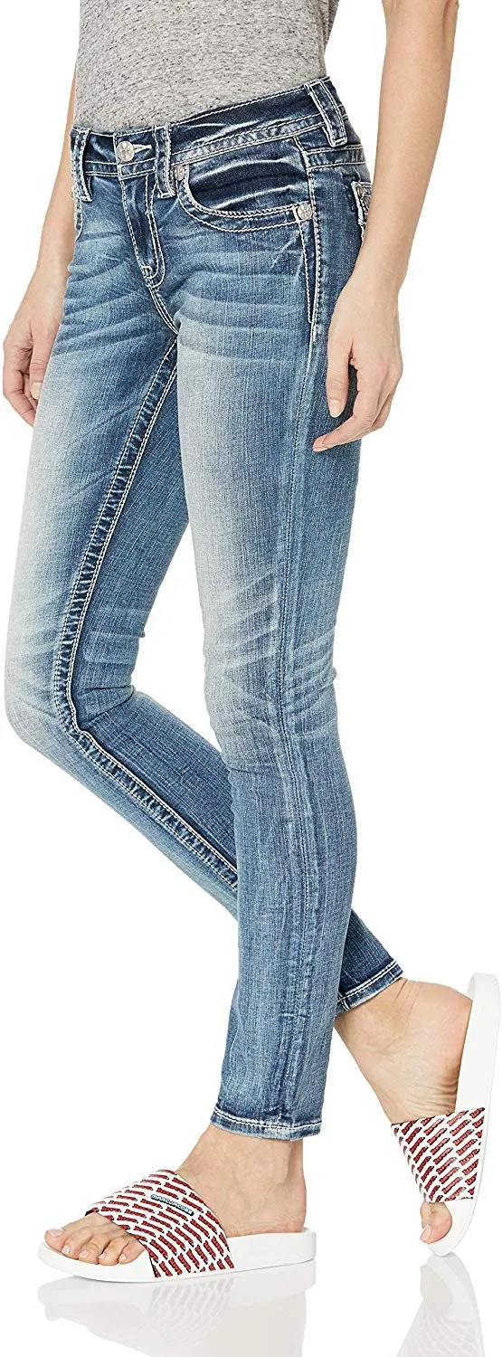 Feathered Out Skinny Jeans