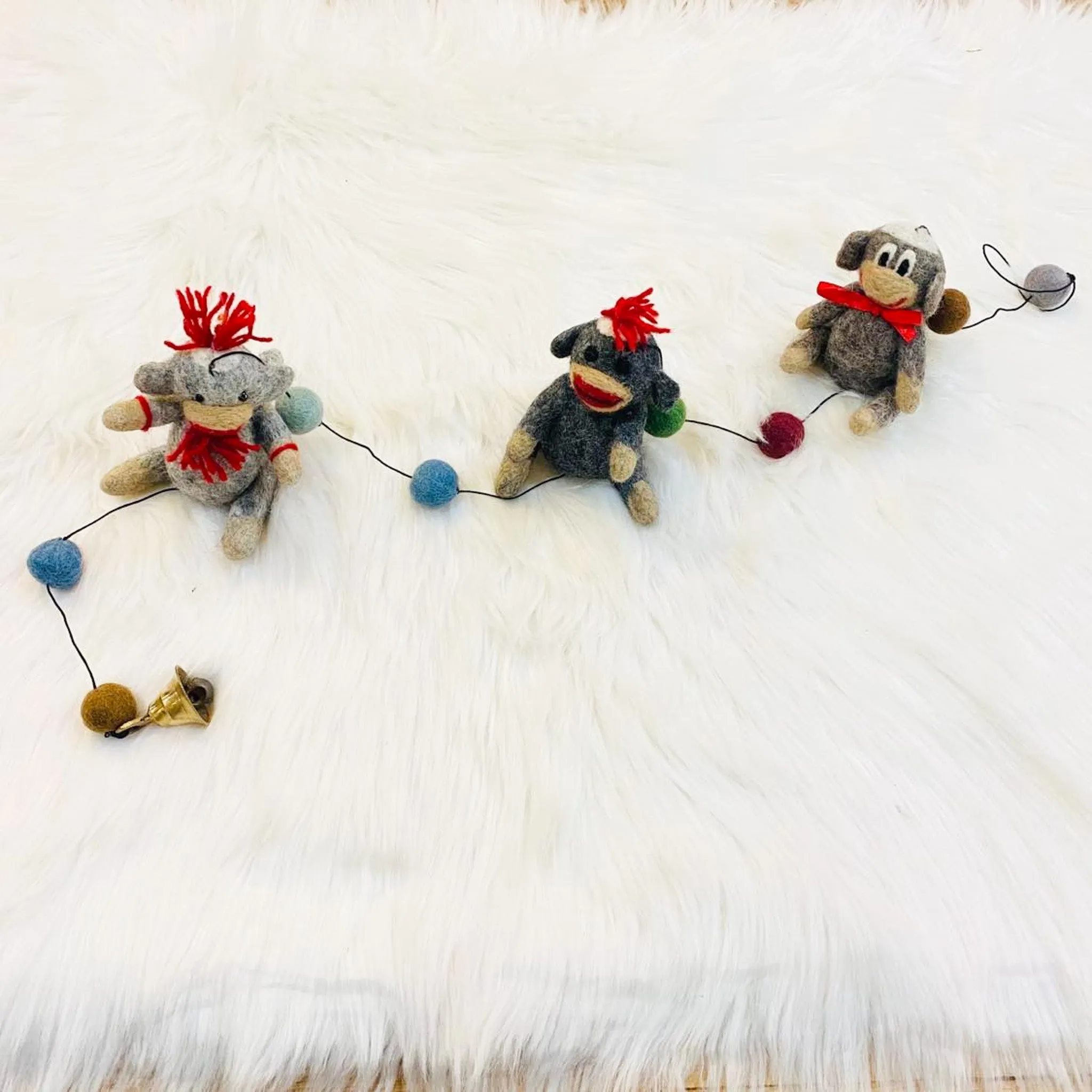 Felted Sock Monkey Hanging