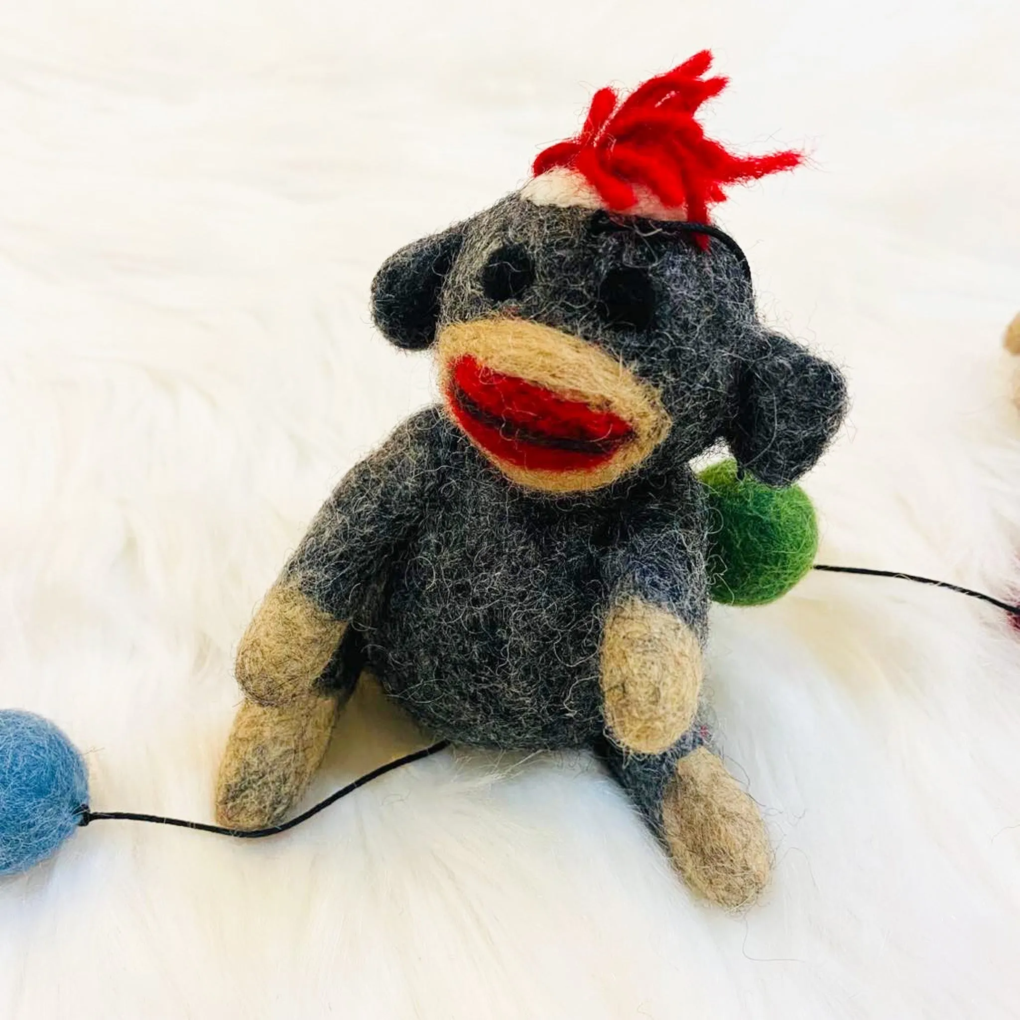 Felted Sock Monkey Hanging