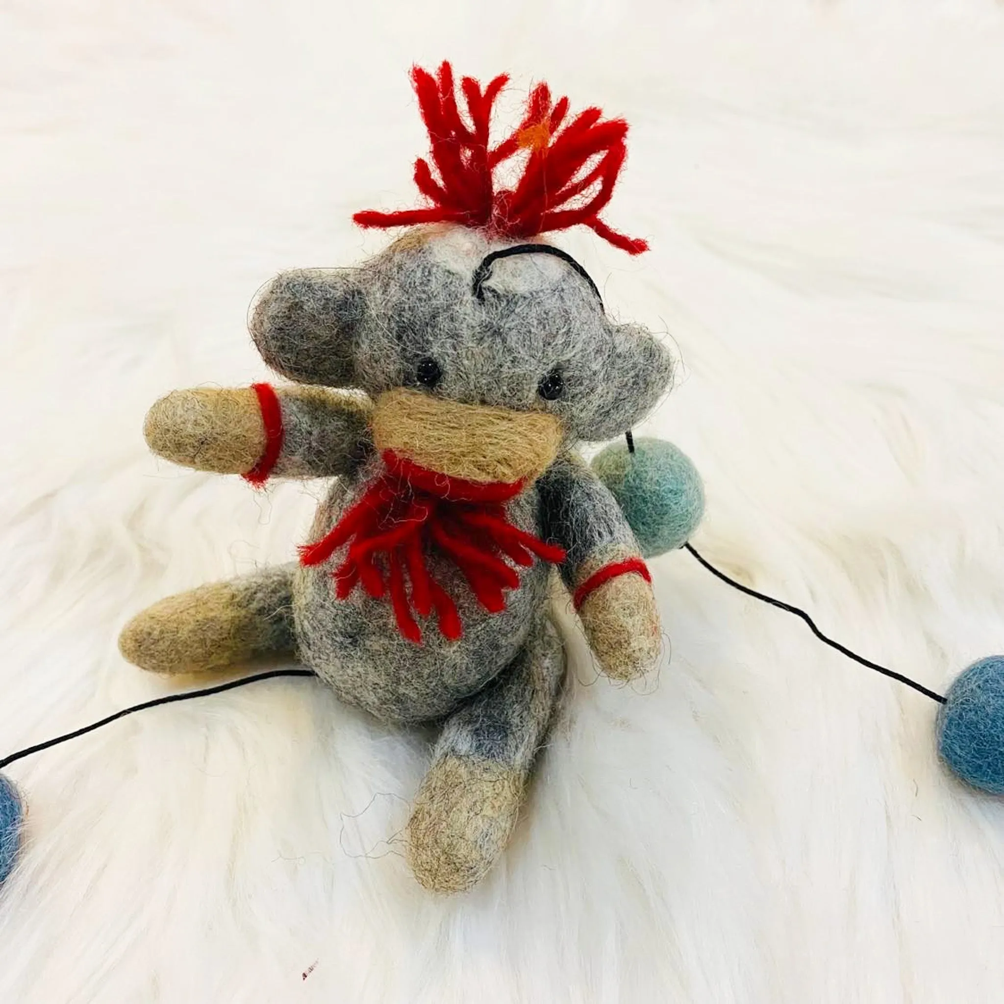 Felted Sock Monkey Hanging