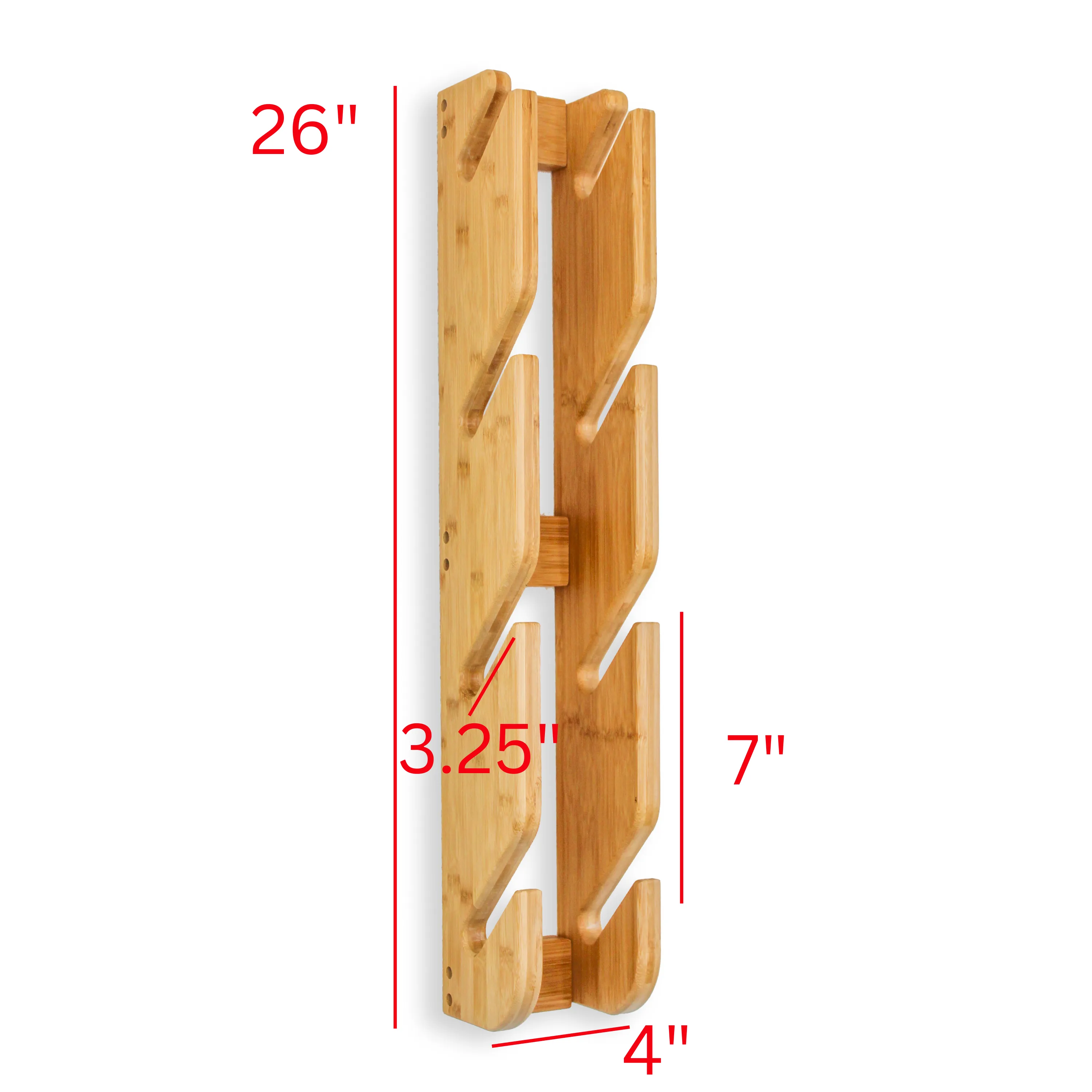 Four-Board Skateboard and Snowboard Bamboo Wall Rack