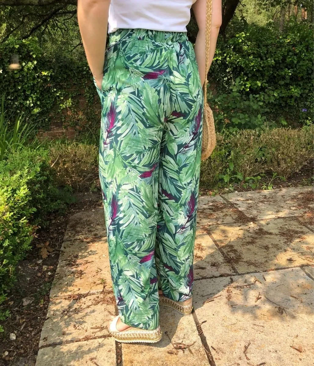 Green Leaf Wide Leg Trousers