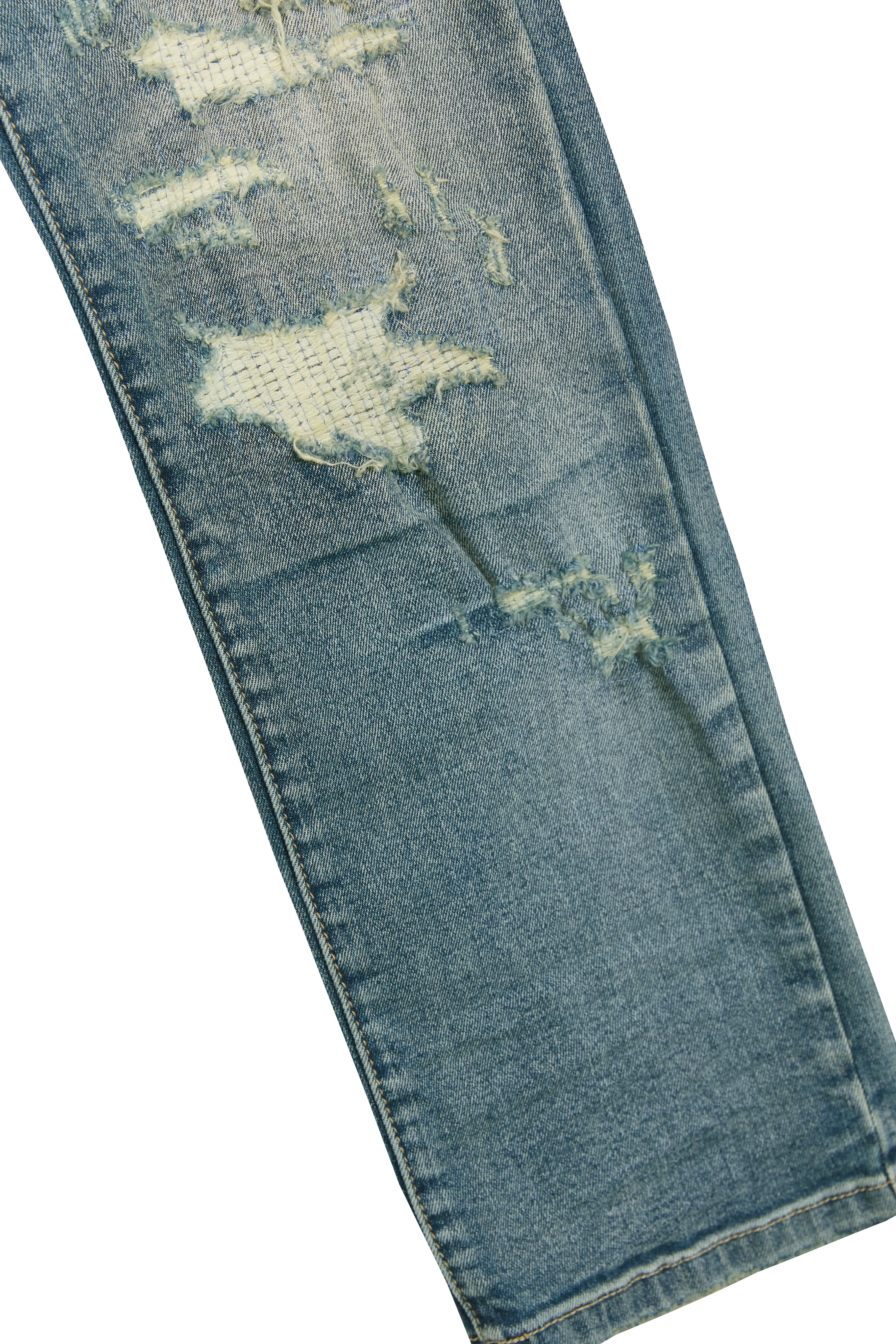 Heavy Distressed Jeans - Lisbon Blue