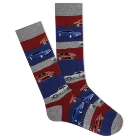 K.Bell Men's Muscle Car Stripe Crew Sock