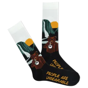 K.Bell Men's People Are Unbearable Crew Sock