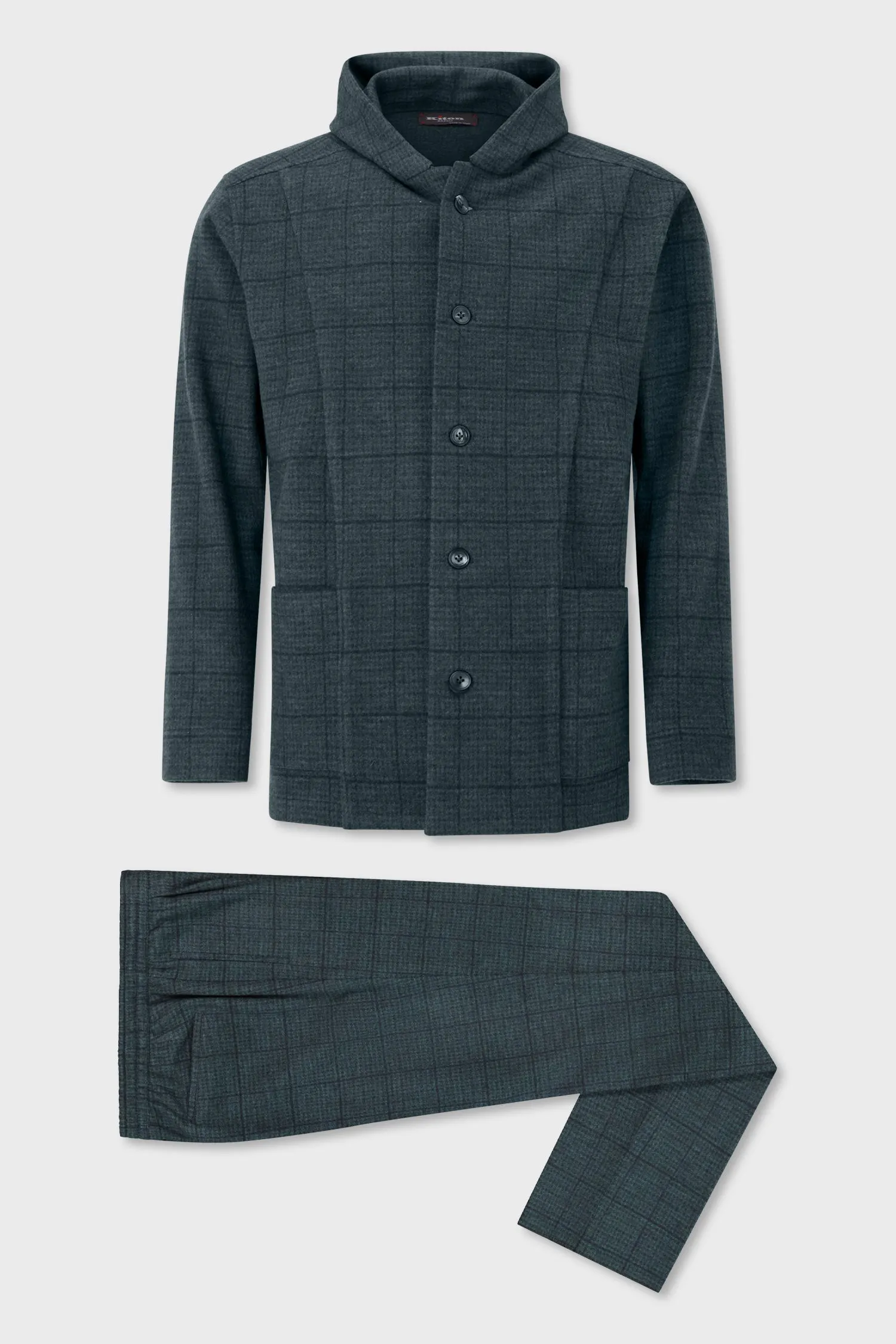 Kiton Green Plaid Trousers