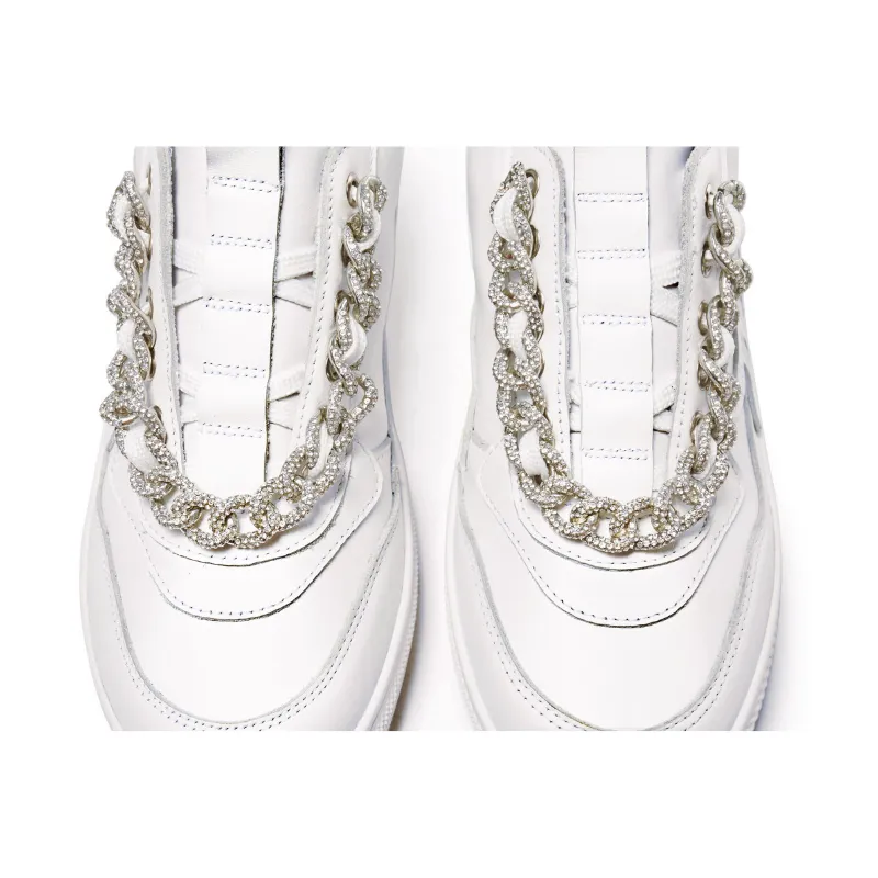 Ladies Rhinestone Chain Sneaker 5550 White