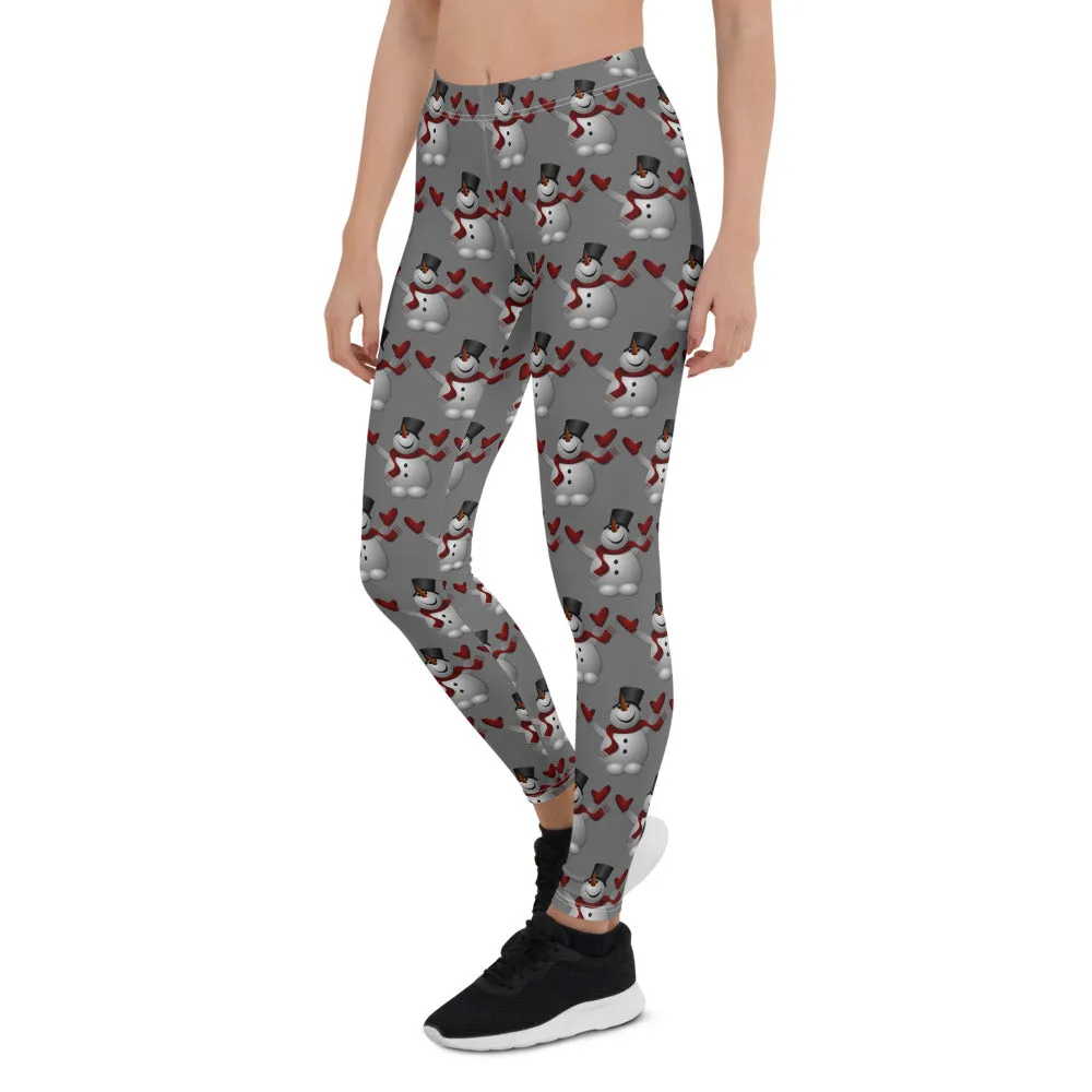 Leggings Snowman Gray