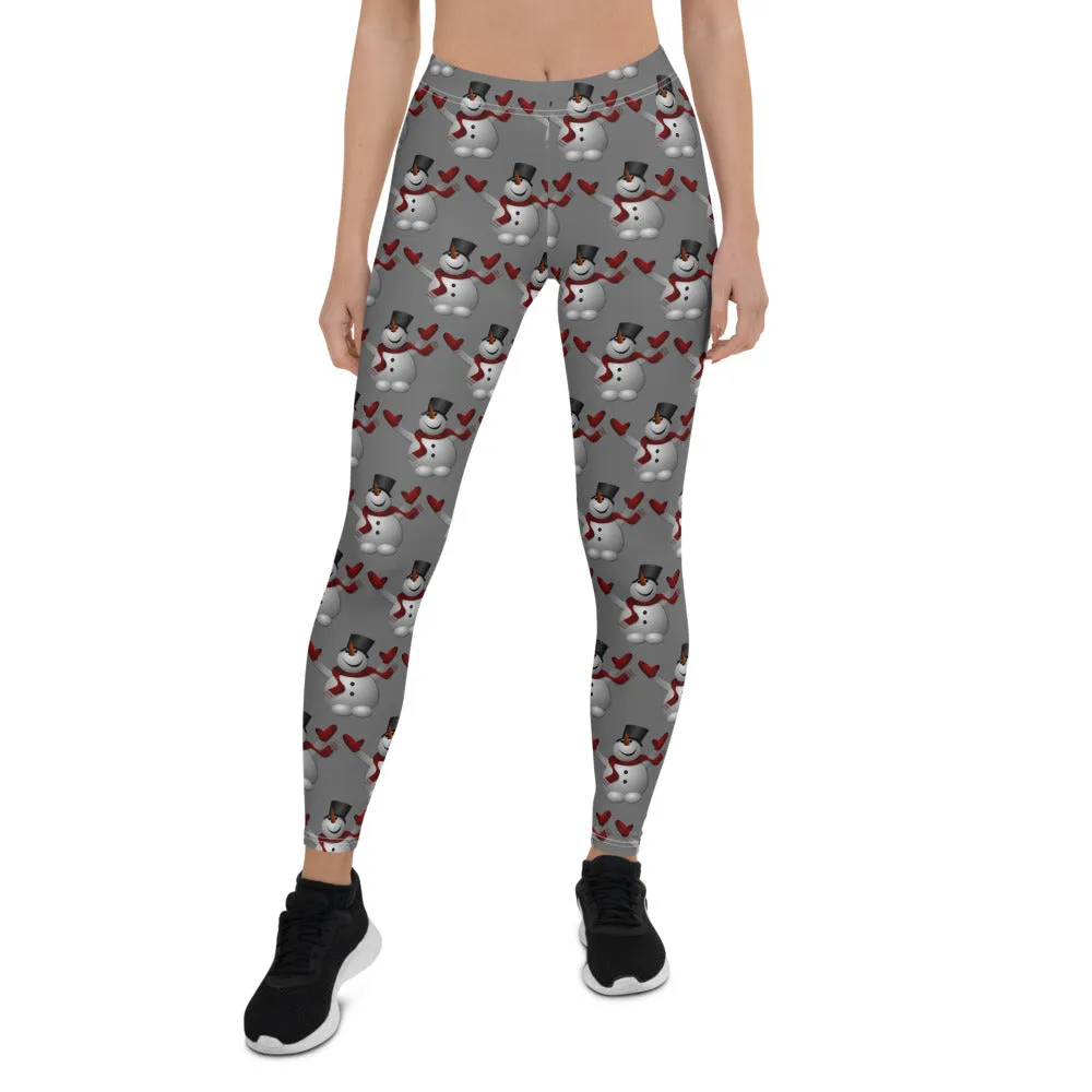 Leggings Snowman Gray