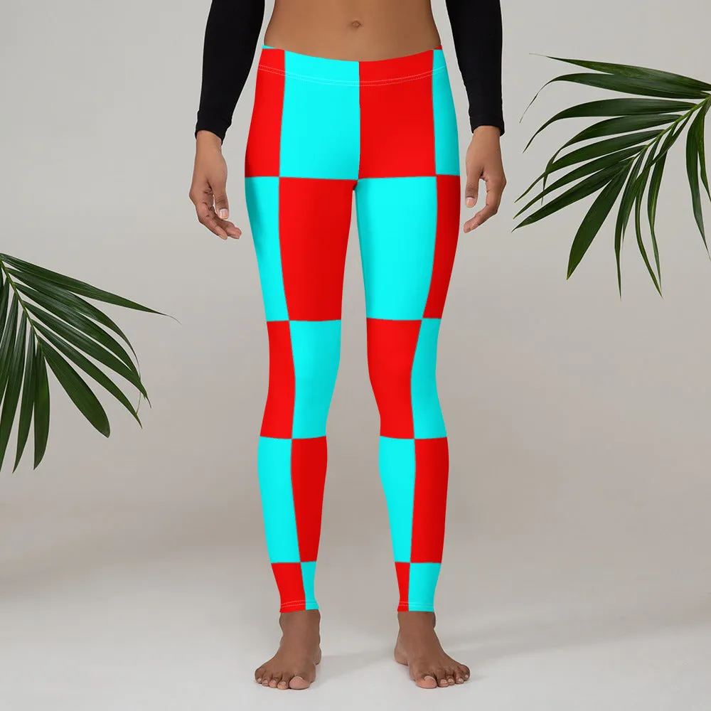 Leggings Teal and Red