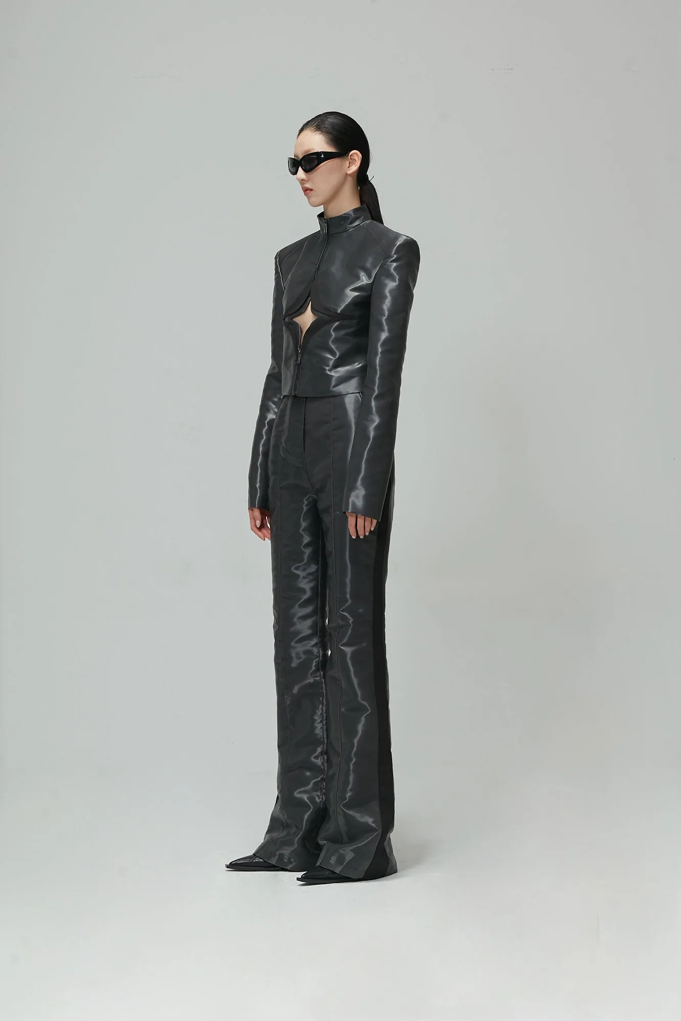 Liquid metallic trousers