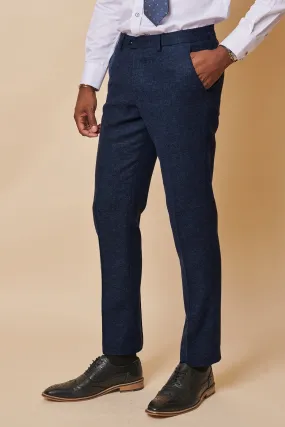 MARLOW - Navy Tweed Trousers