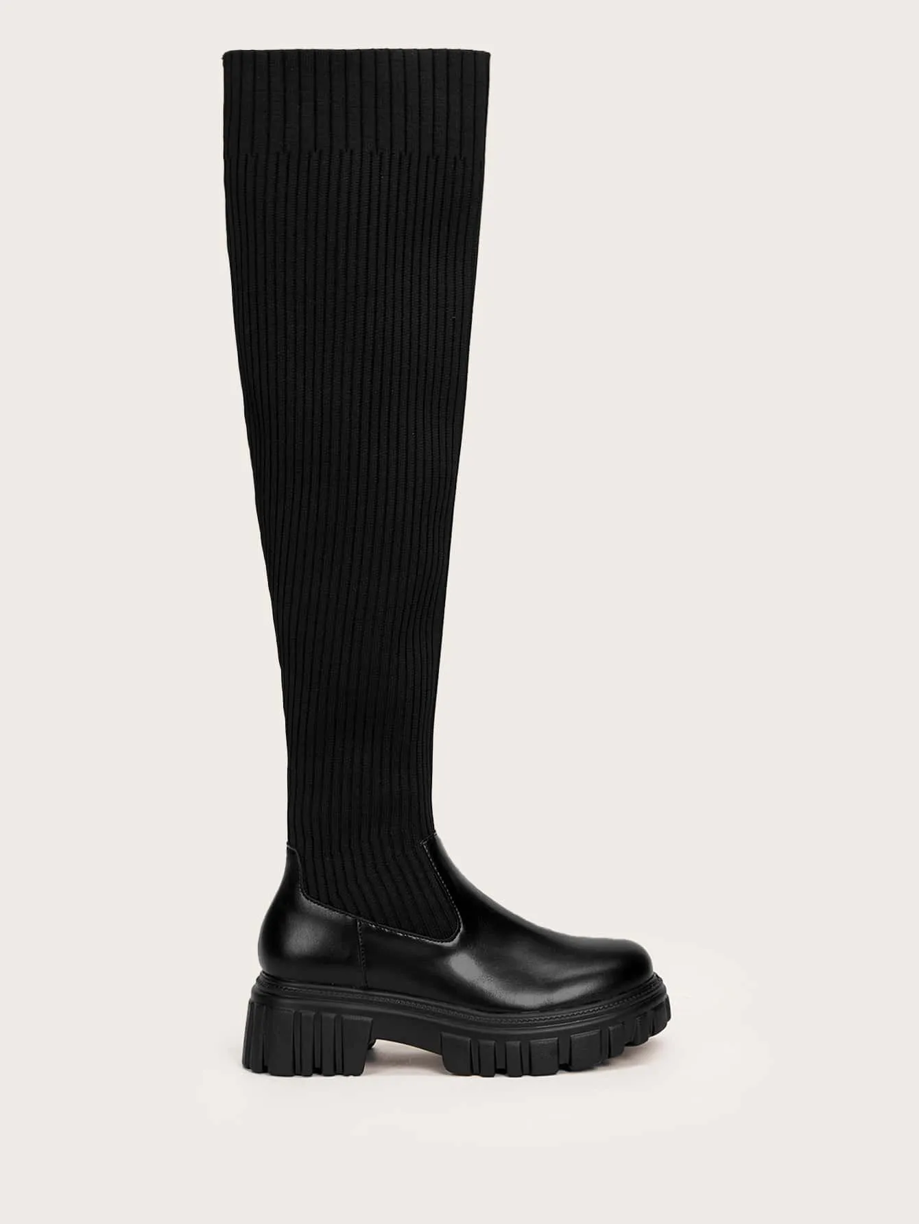 Minimalist Over Knee Sock Boots