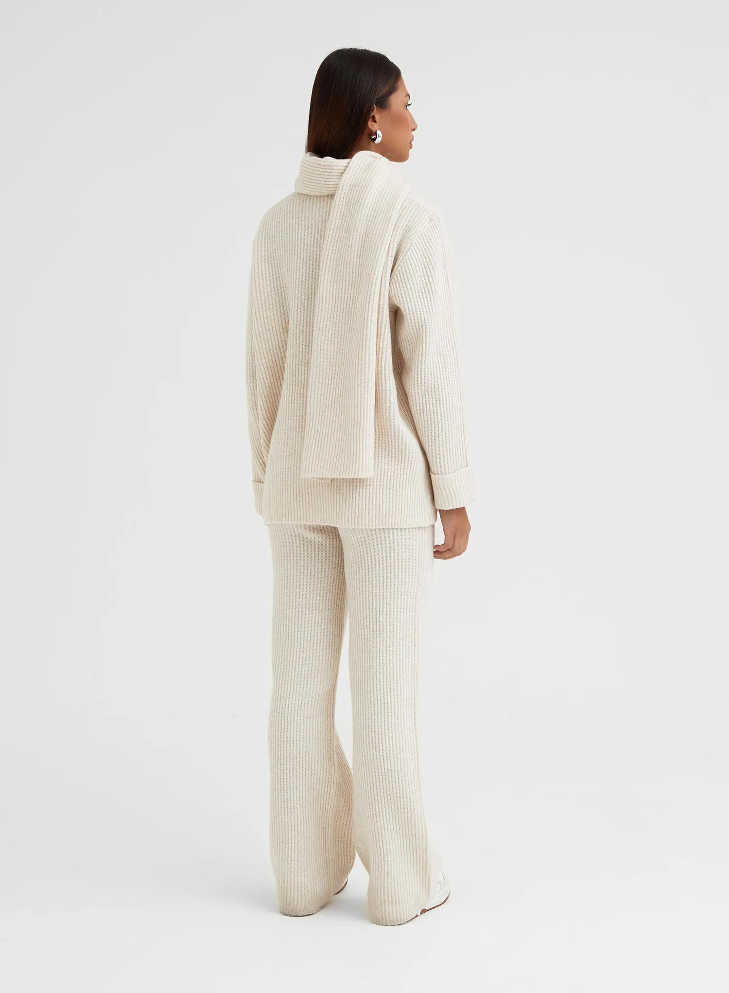 Off White Slouchy Knitted Trousers - Remy