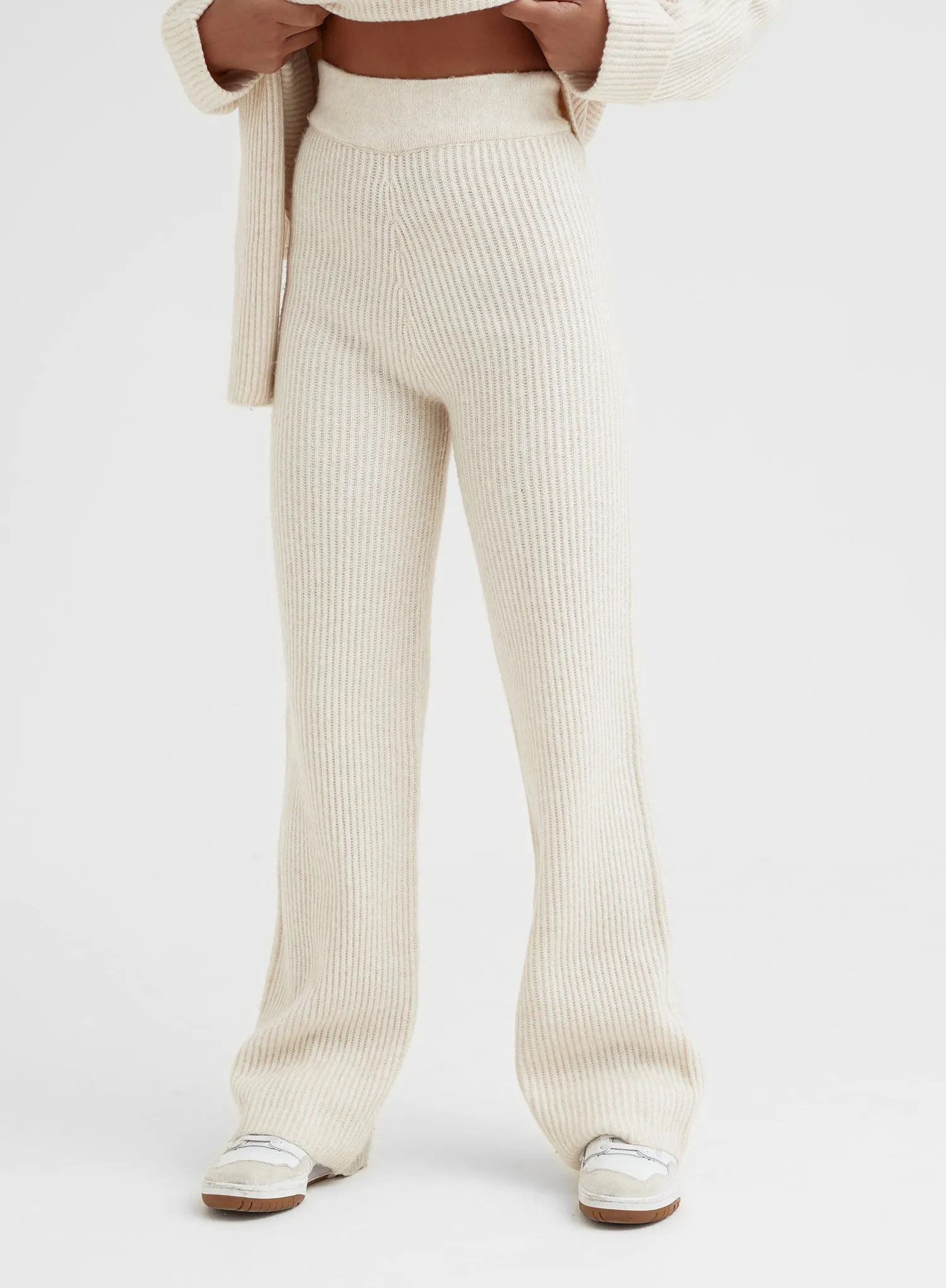 Off White Slouchy Knitted Trousers - Remy