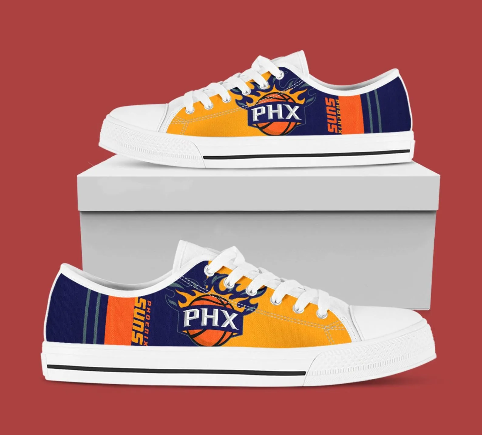 Phoenix Suns Custom Lowtop, Basketball Custom Shoes, Sport Lowtop, Canvas Shoes, Canvas Lowtop, Unisex Shoes, Gift Birthday