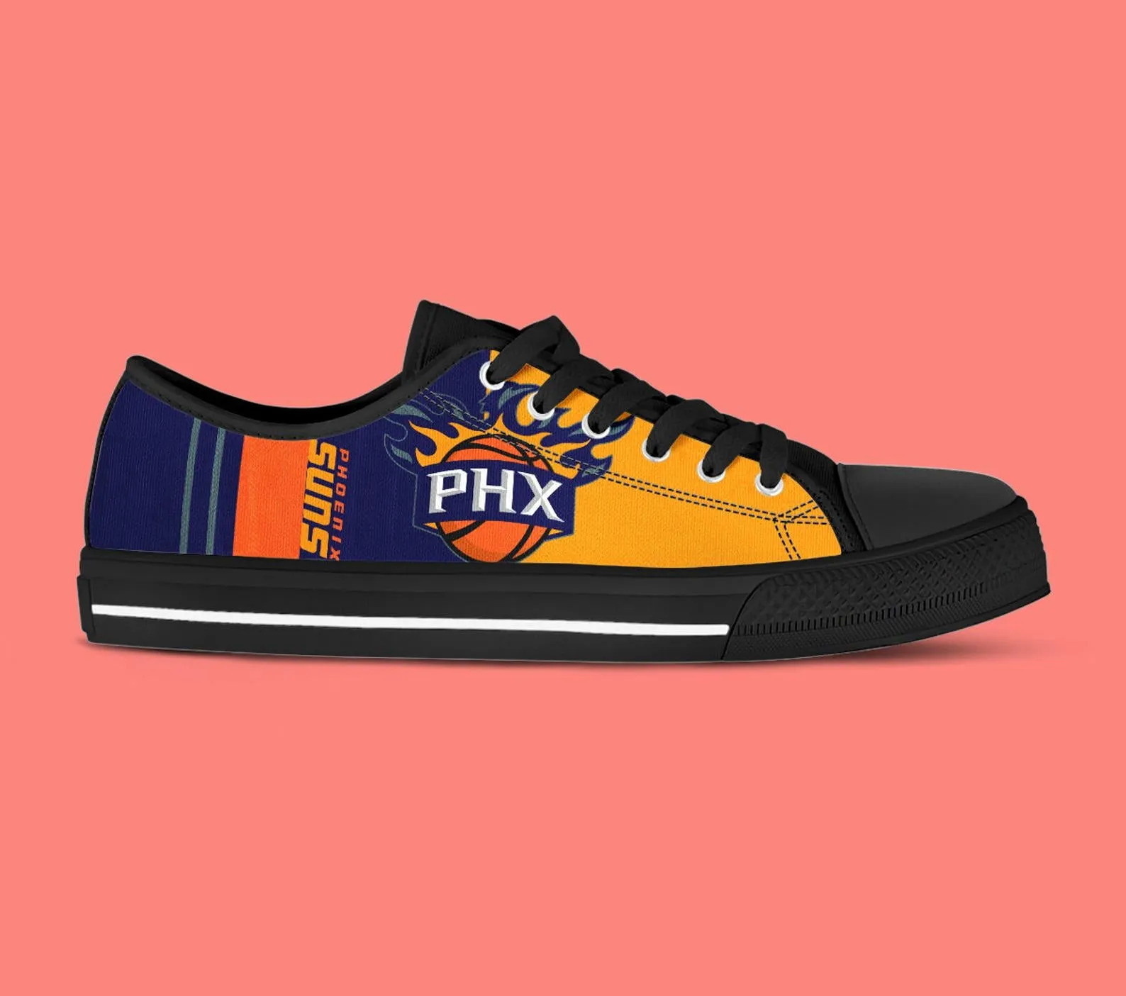 Phoenix Suns Custom Lowtop, Basketball Custom Shoes, Sport Lowtop, Canvas Shoes, Canvas Lowtop, Unisex Shoes, Gift Birthday