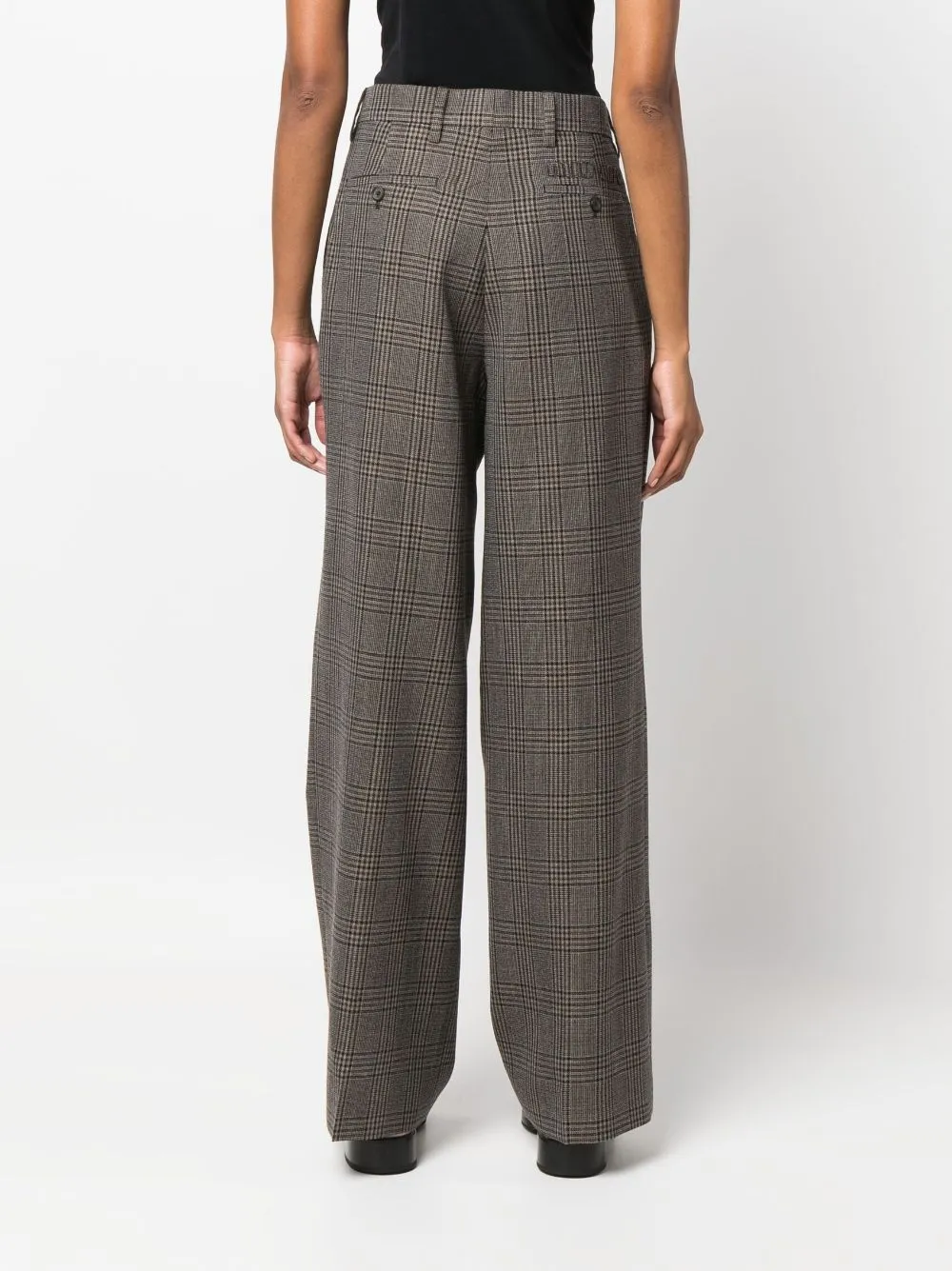 PLAID VIRGIN WOOL TROUSERS