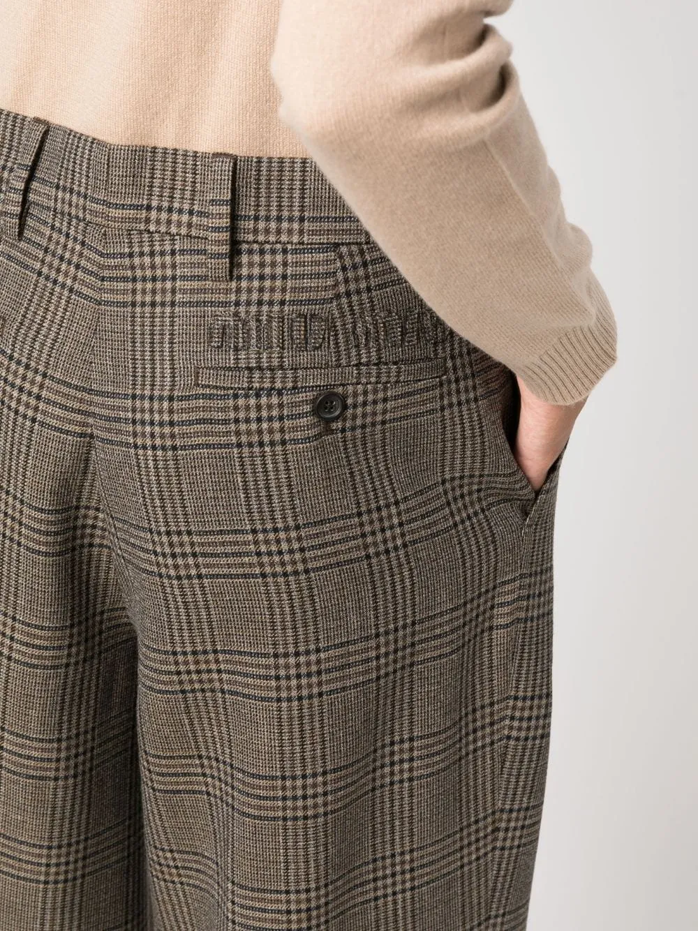 PLAID VIRGIN WOOL TROUSERS