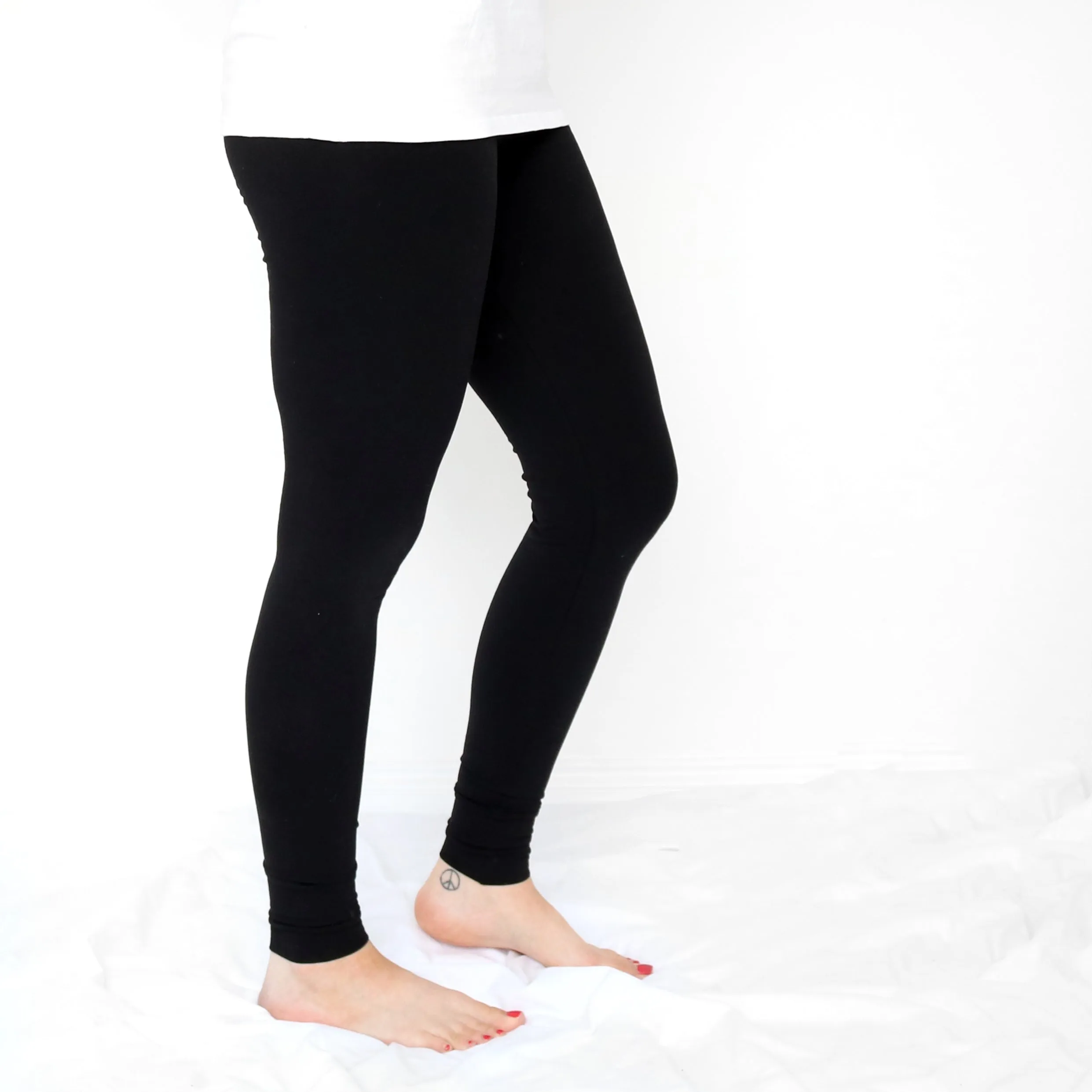 Plain Black Adult Leggings