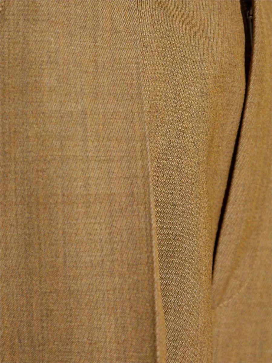 PLEAT-DETAIL WOOL CARGO TROUSERS