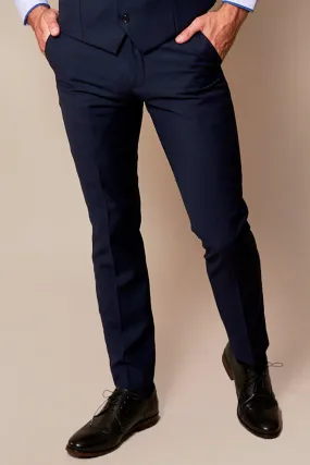 RAMBO - Navy Flat Fronted Trousers