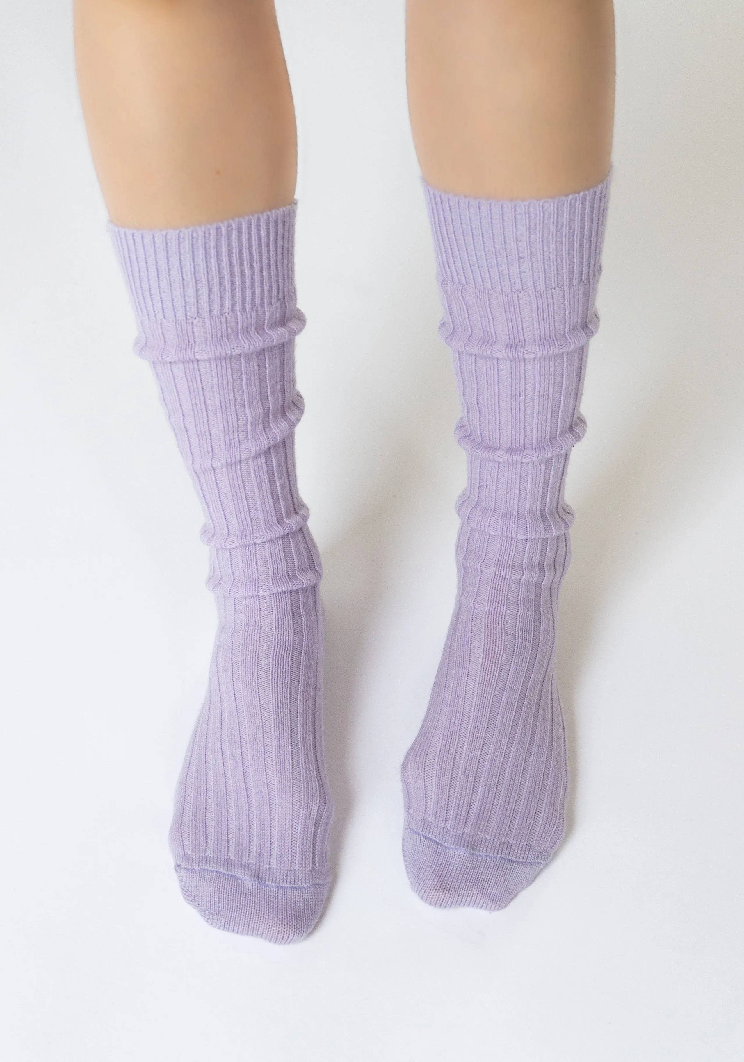 Ribbed College Sock in Lilac