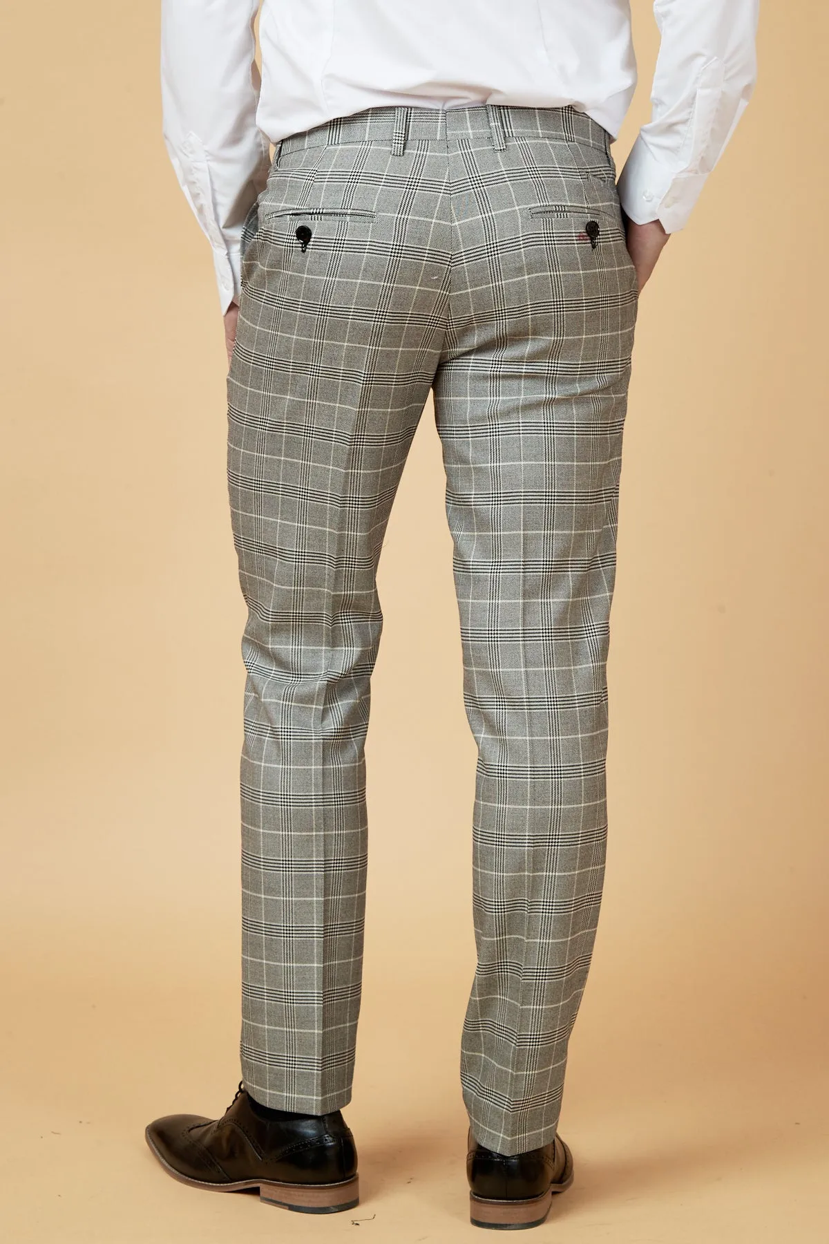 ROSS - Grey Check Trousers