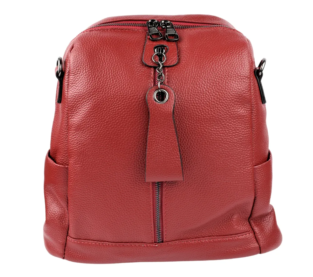 Rucsac casual, dama, ADA SHOES, 6666, bordo, piele naturala