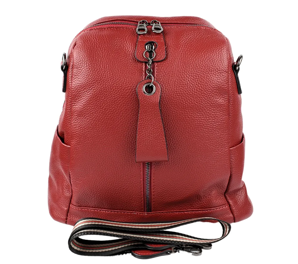 Rucsac casual, dama, ADA SHOES, 6666, bordo, piele naturala