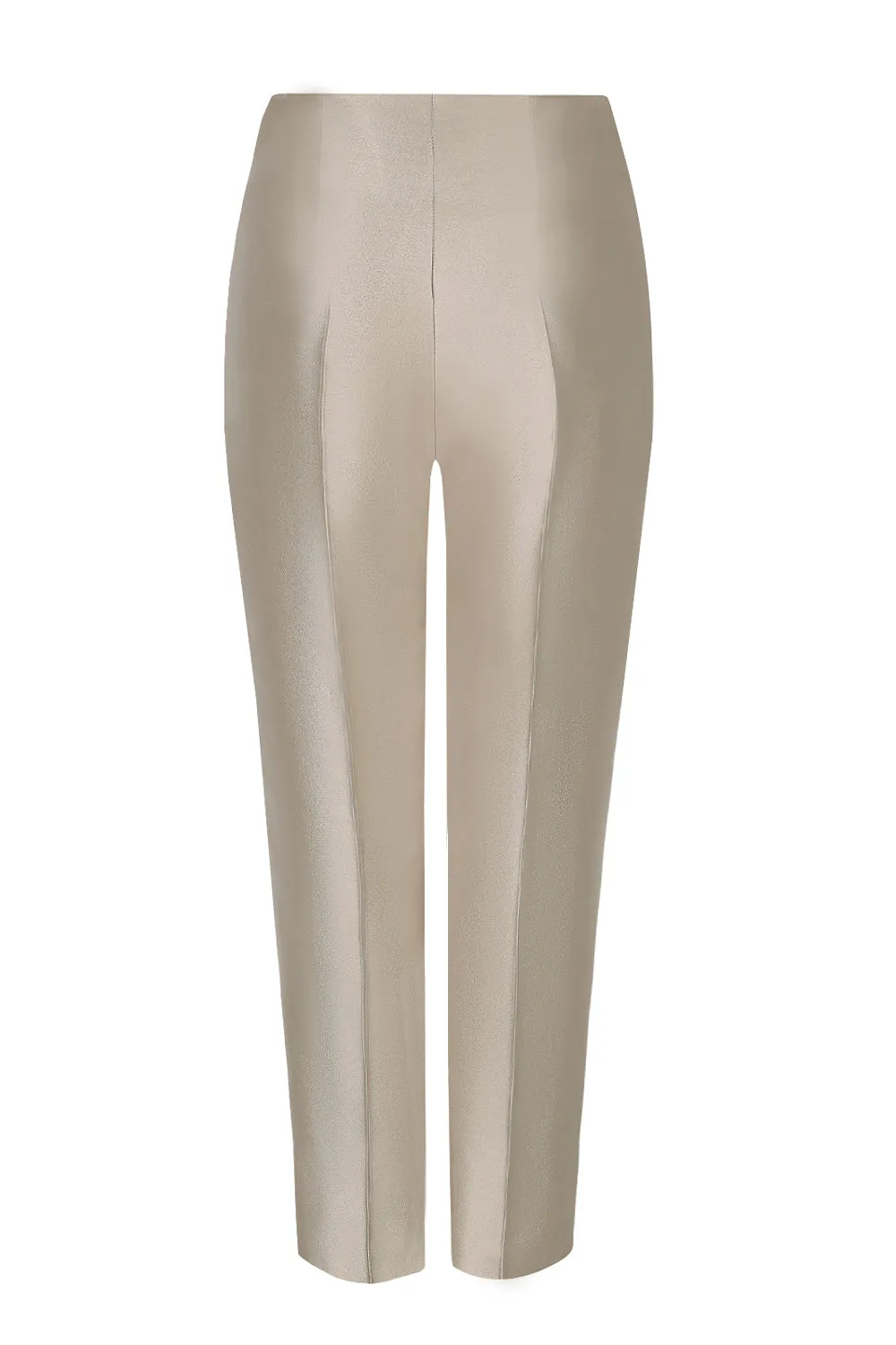 Taupe Sateen Trousers - Phoebe