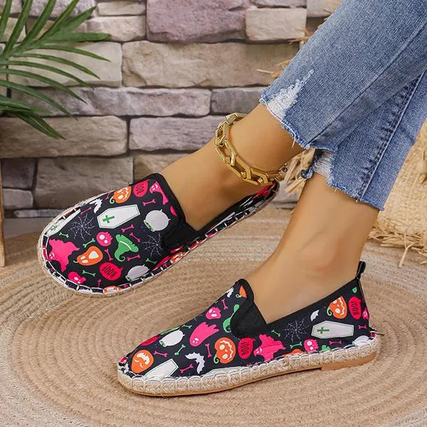 Women's Casual Festival Printed Flat Canvas Shoes 79503866S