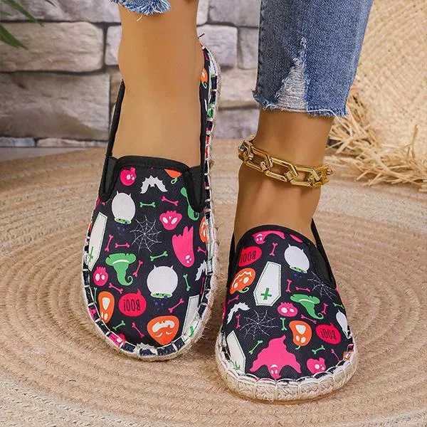 Women's Casual Festival Printed Flat Canvas Shoes 79503866S