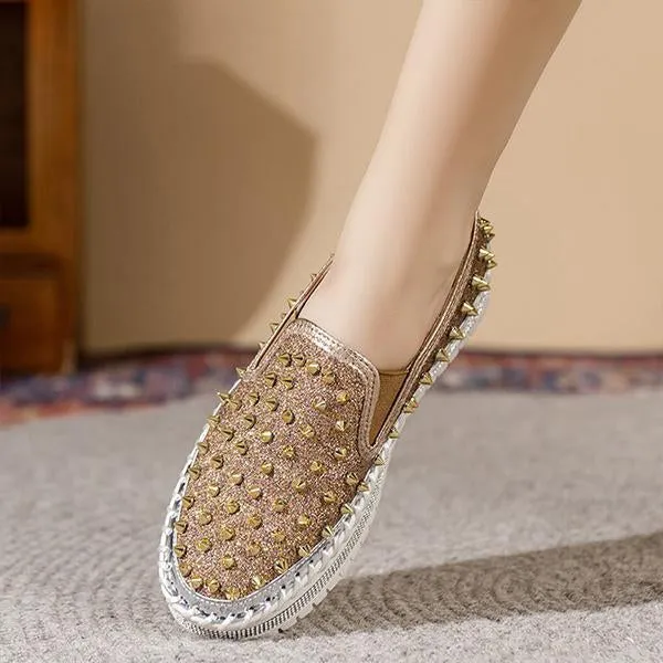 Women's Casual Rhinestone Rivet Platform Shoes 44438661S