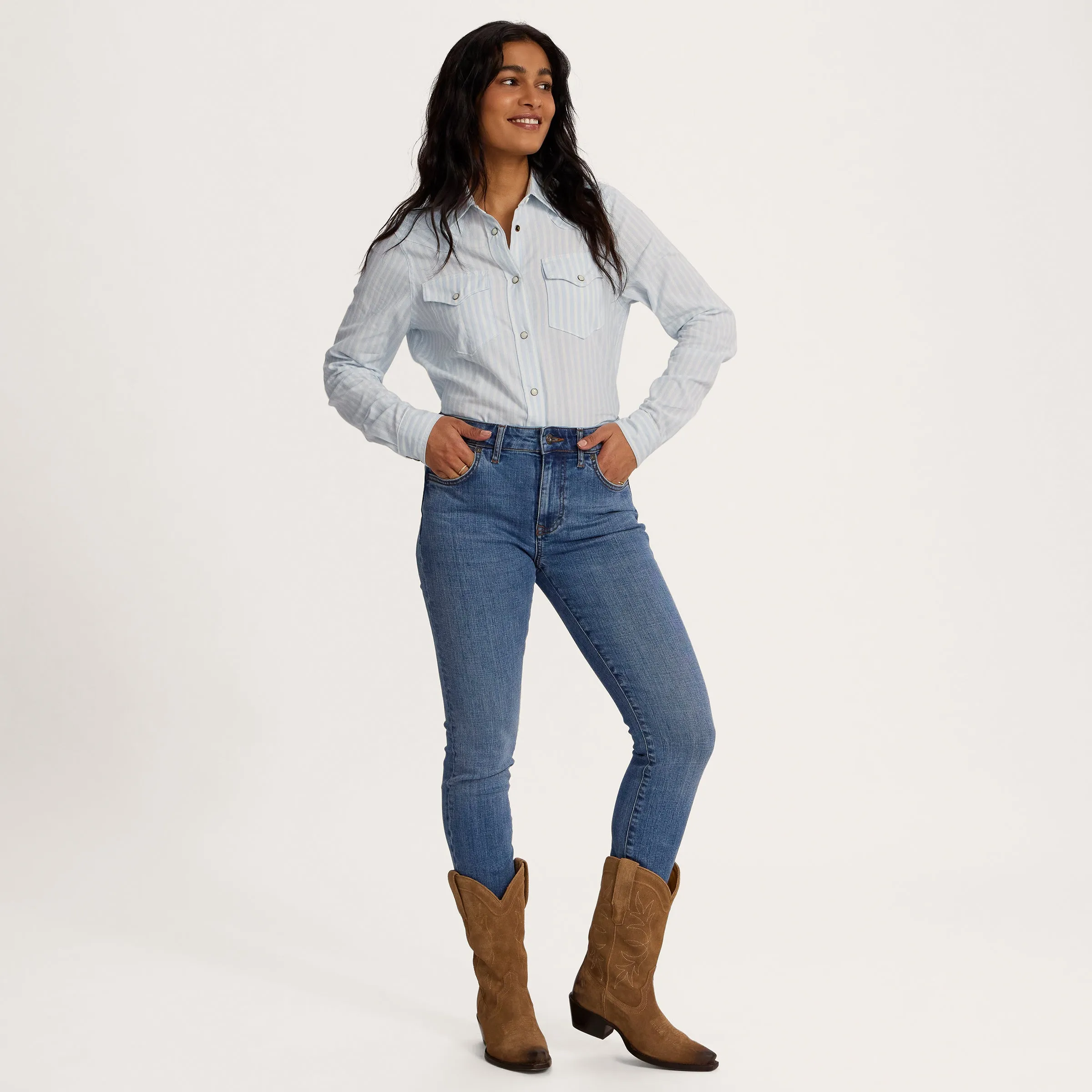 Women's High-Rise Tapered Jeans