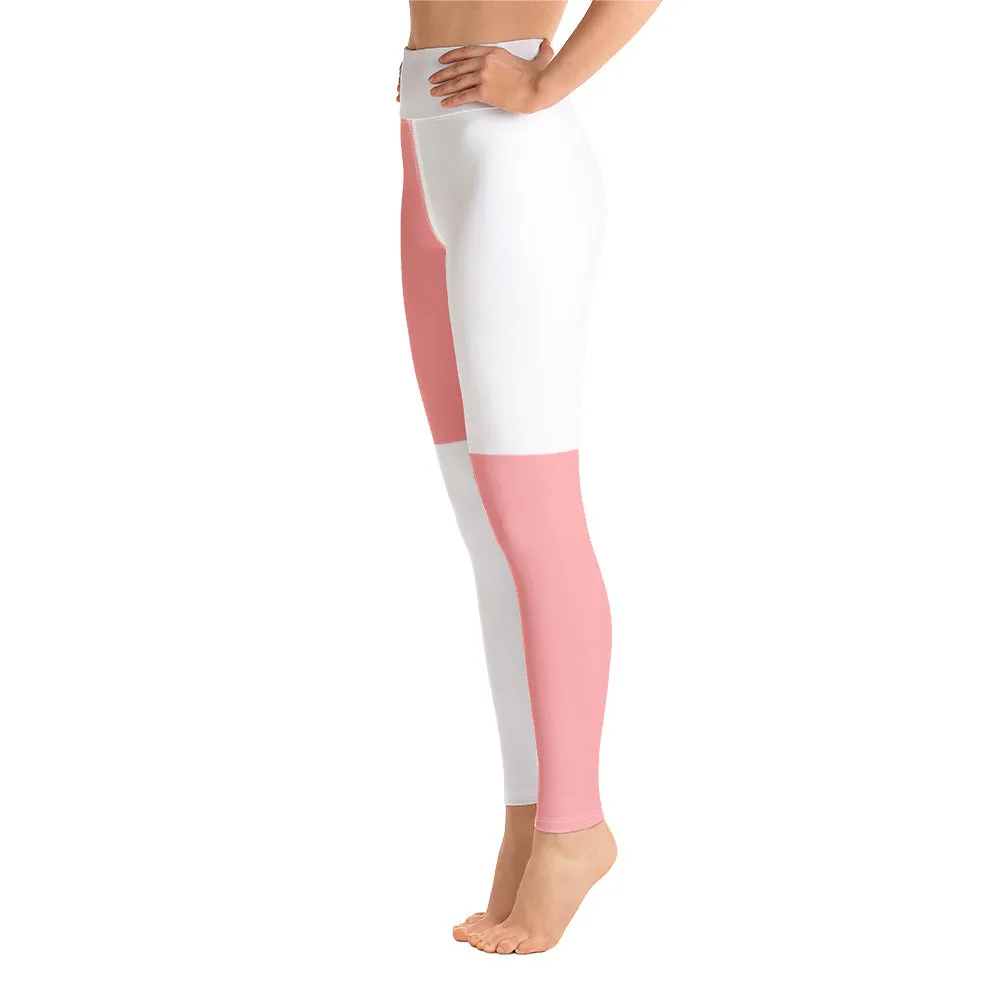 Yoga Leggings Pink/White