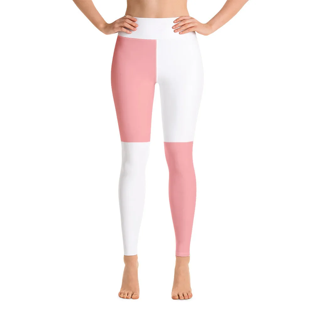 Yoga Leggings Pink/White