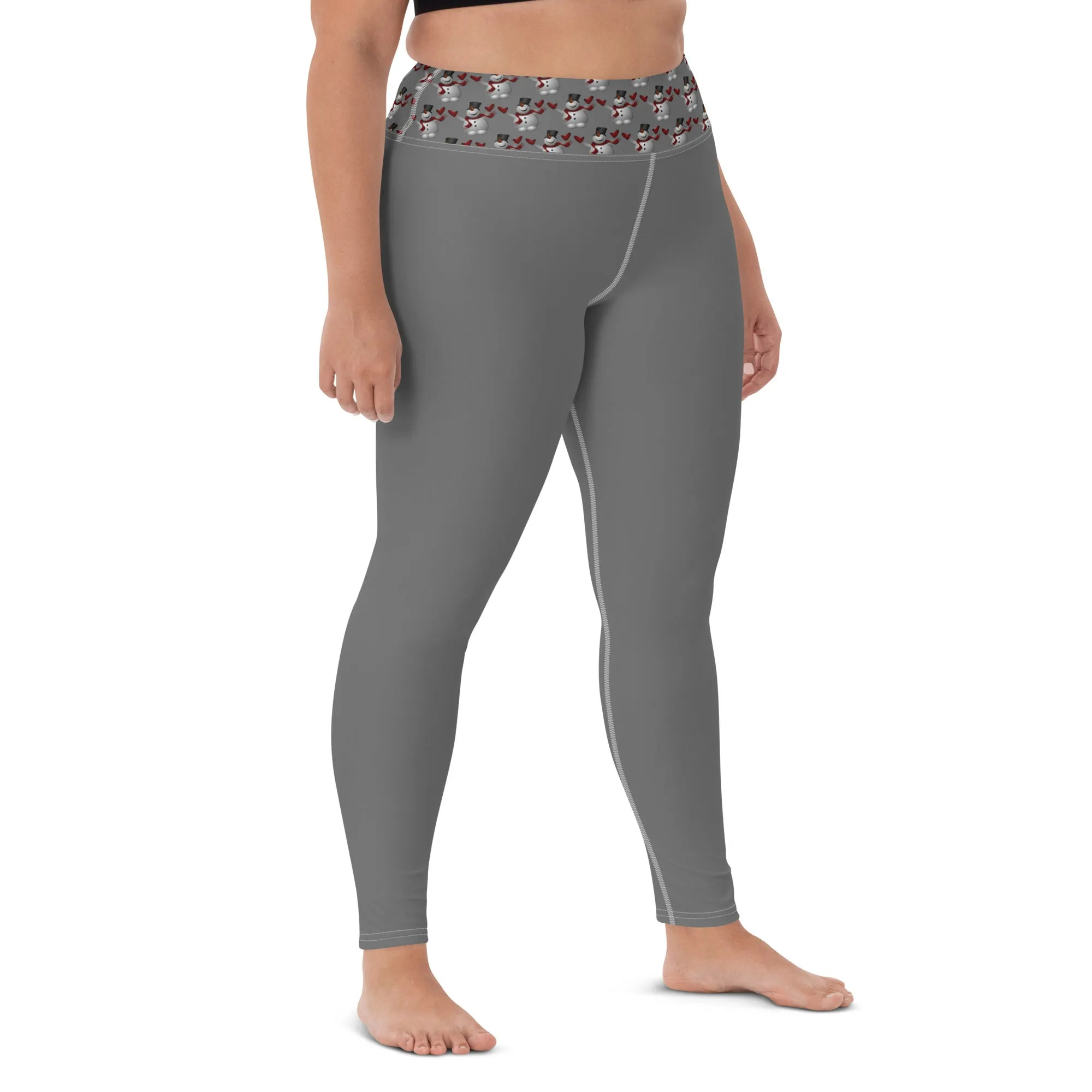 Yoga Leggings Snowman Gray